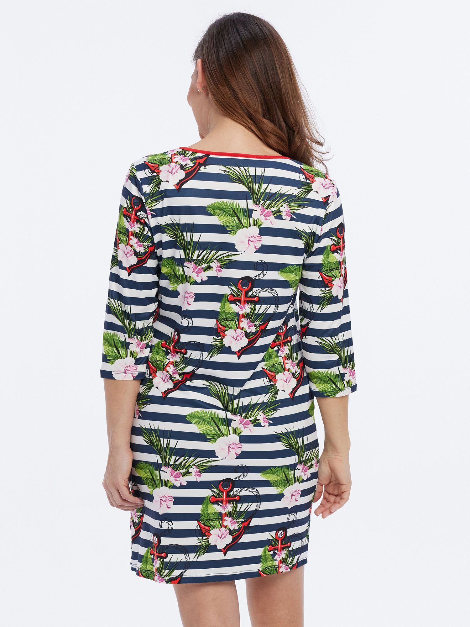 mit Streifen Nachthemd elastisch Belli Sleepwear Beaux und Blumenprint