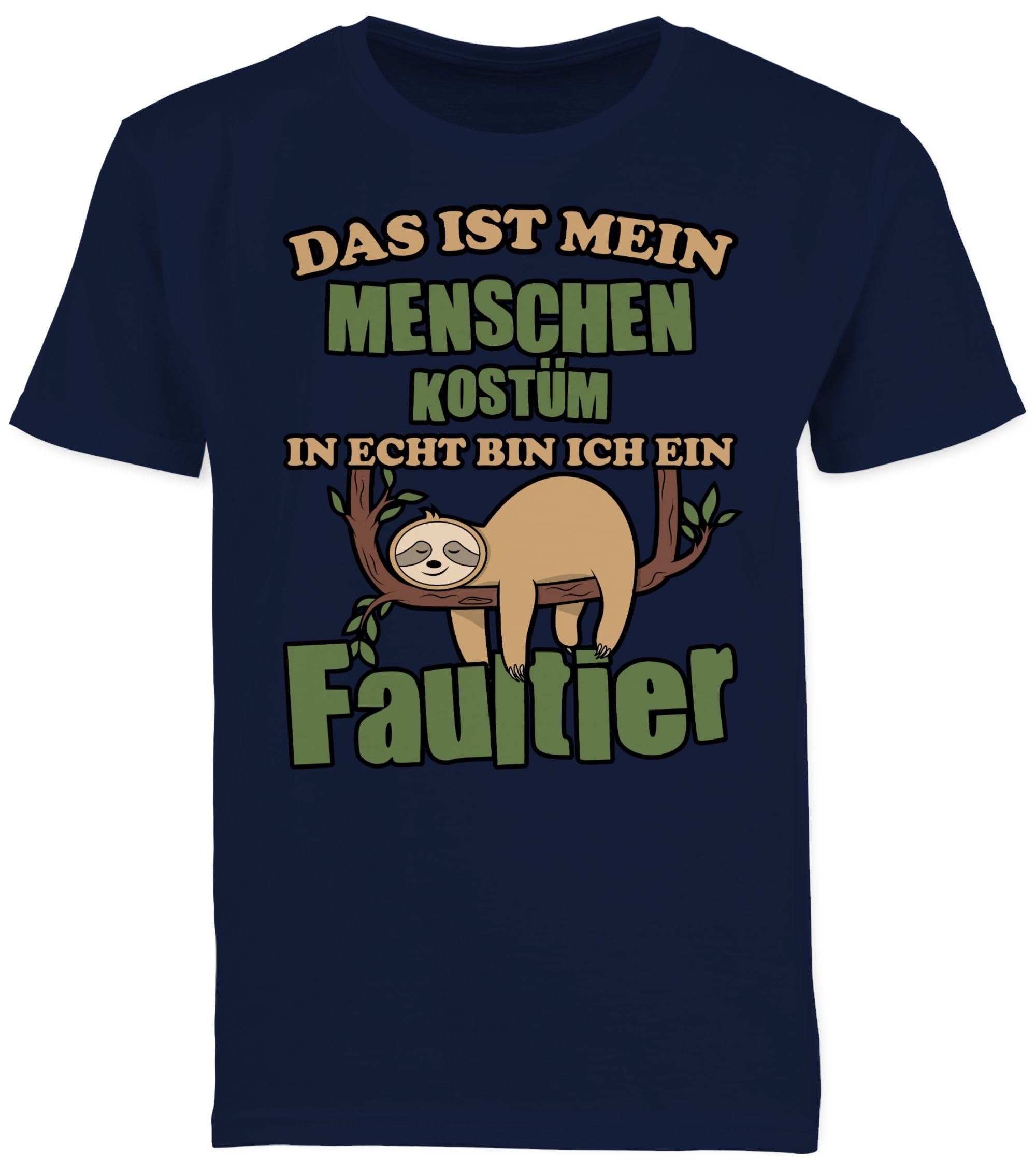 Shirtracer T-Shirt Das ist mein Menschen Kostüm in echt bin ich ein Faultier I Fastnacht (1-tlg) Karneval & Fasching