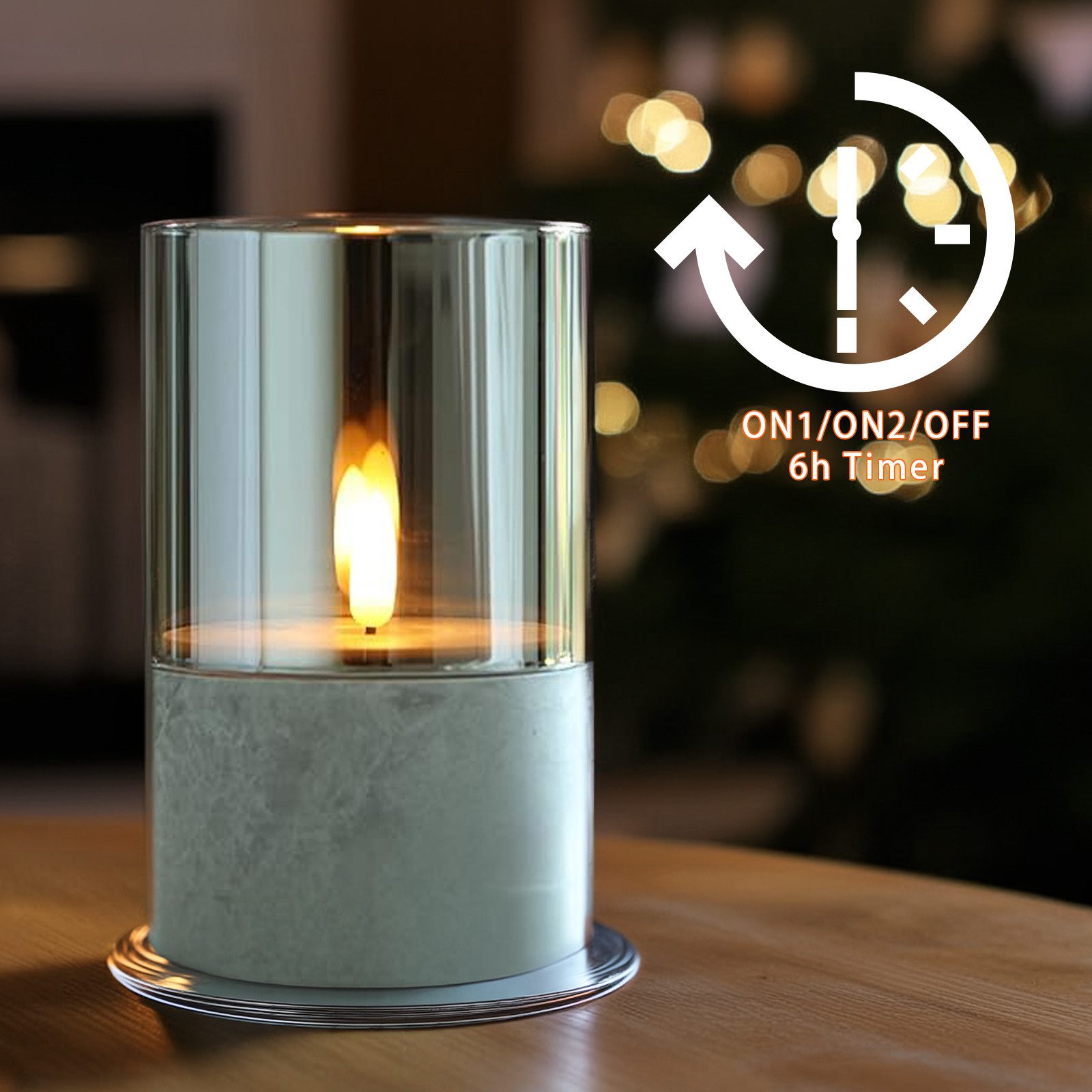 Marrakesch Orient & Mediterran Interior LED-Kerze 2er Set LED Kerze Glas Wi günstig online kaufen