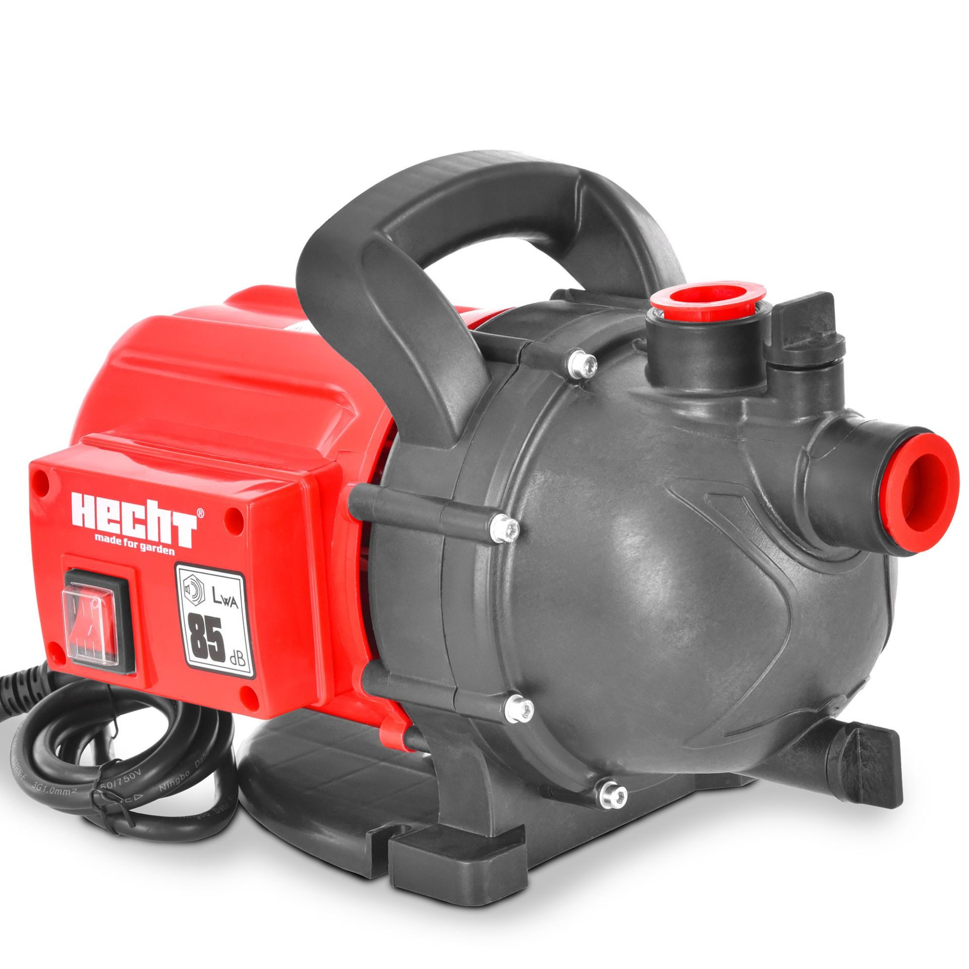 Hecht Gartenpumpe 3080 Kreiselpumpe, 800 W, 3200 l/h, selbstansaugend (1-tlg), Bewässerungspumpe Regenwasser Klarwasser IPX4 8 m Saughöhe