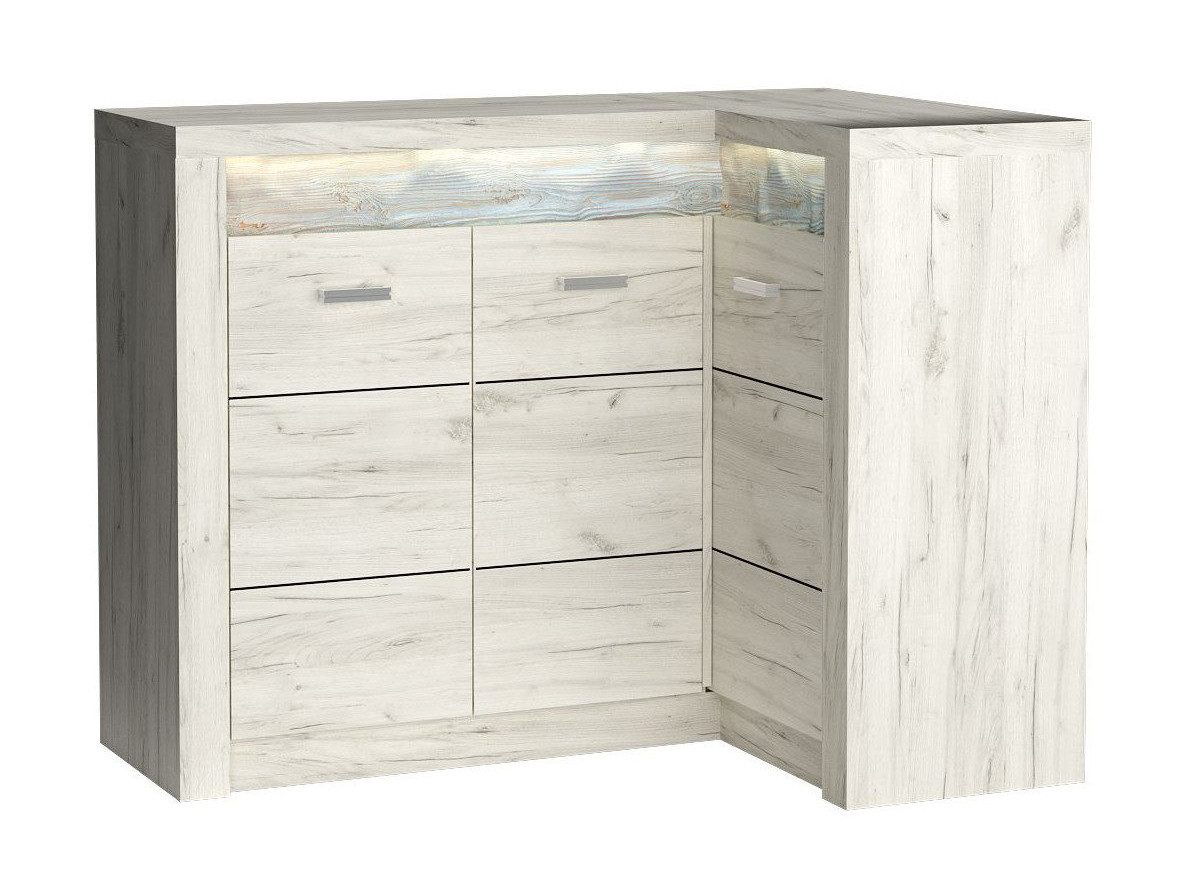 Beautysofa Eckkommode POLIS I-15, 3 Türen, 2 Innenböden