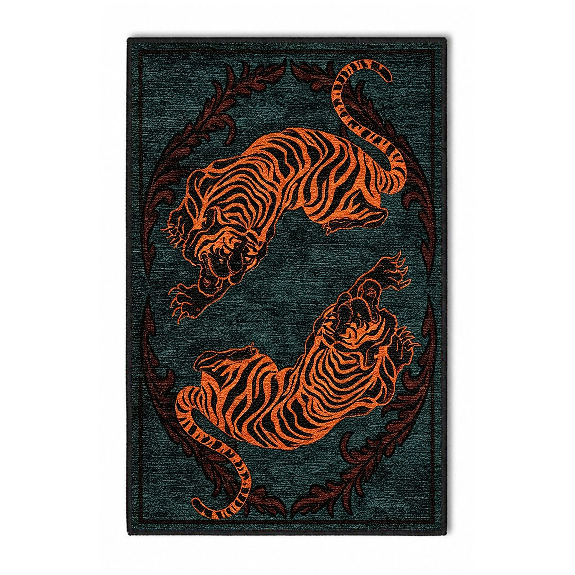 Jumpeak Teppich Teppich, Tiger-Motiv, Art-déco, waschbar, Festtagsgeschenk, Rechteck, Höhe: 5 mm, Rectangular, 5mm dick, faux cashmere, …