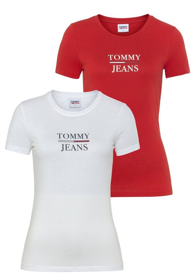 Tommy Jeans T-Shirt TJW 2PACK Skinny ESS TOMMY T SS (Packung, 2er-Pack)