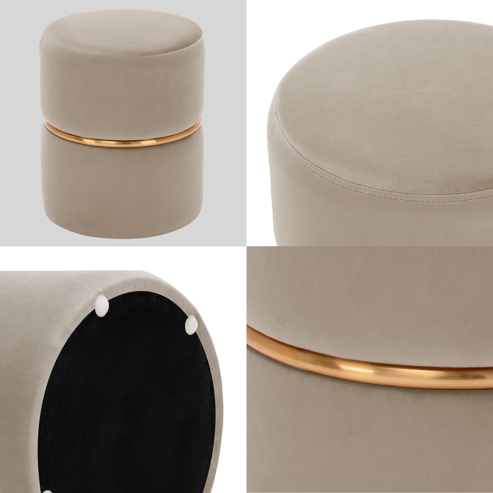 Duhome Hocker (9123), Schminkhocker Samt Gepolsterter