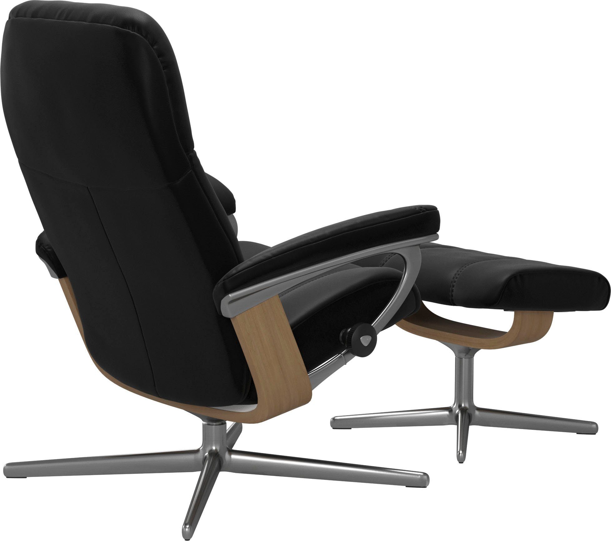 Stressless® Relaxsessel Consul (Set, Relaxsessel mit Hocker), mit Hocker, mit Cross Base, Größe S, M & L, Holzakzent Eiche