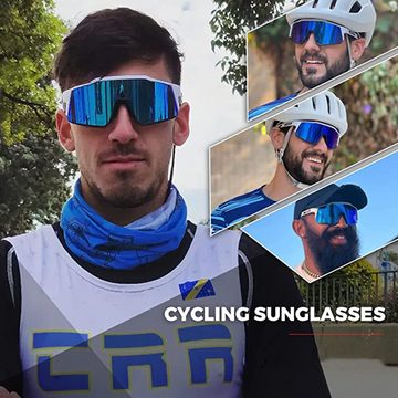 GelldG Fahrradbrille Polarisiert Fahrradbrille TR90 Rahmen Herren Damen Sport Sonnenbrille