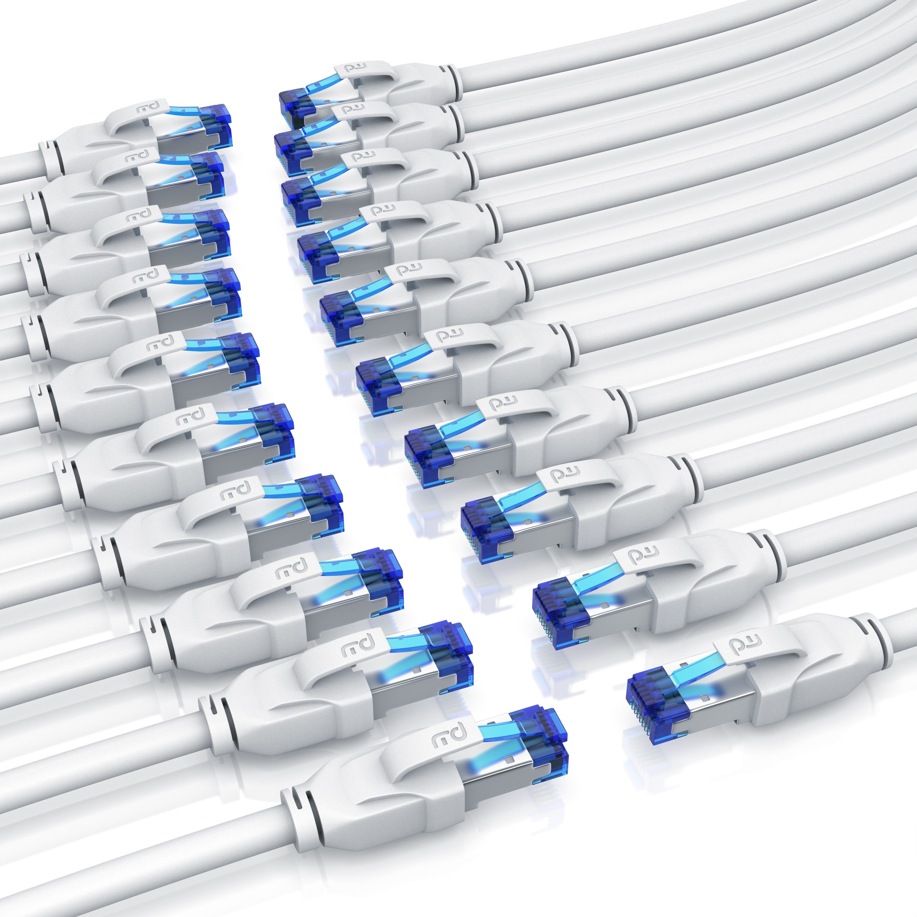 Primewire Patchkabel CAT 8 Gigabit Ethernet 40 Gbit/s S/FTP Netzwerkkabel - 1m LAN-Kabel, CAT.8, RJ-45 (Ethernet) (100 cm), für Router, Modem, Switch, PC, ideal für Gaming, Streaming, Homeoffice