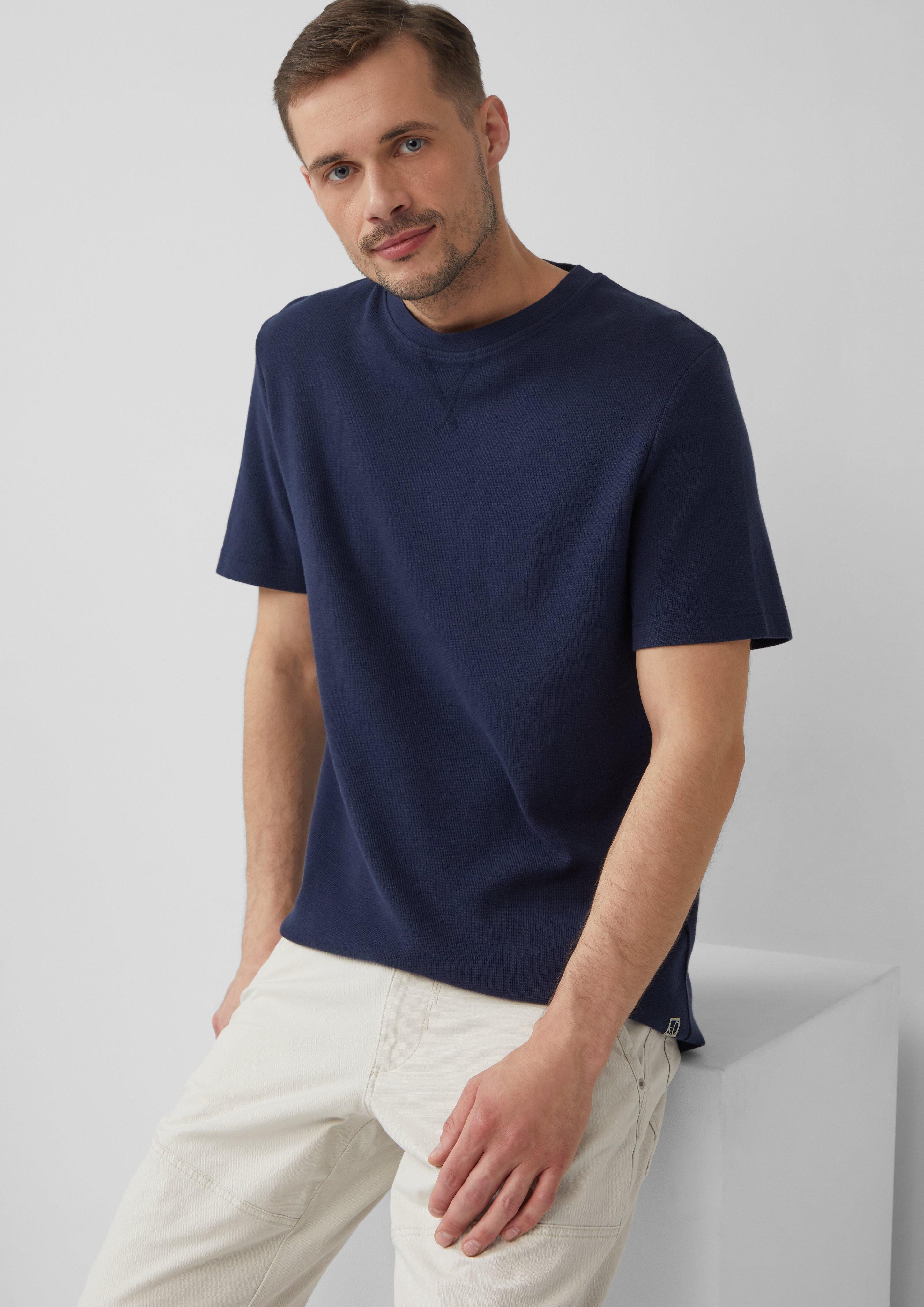 s.Oliver Kurzarmshirt Strukturiertes T-Shirt mit Crew günstig online kaufen