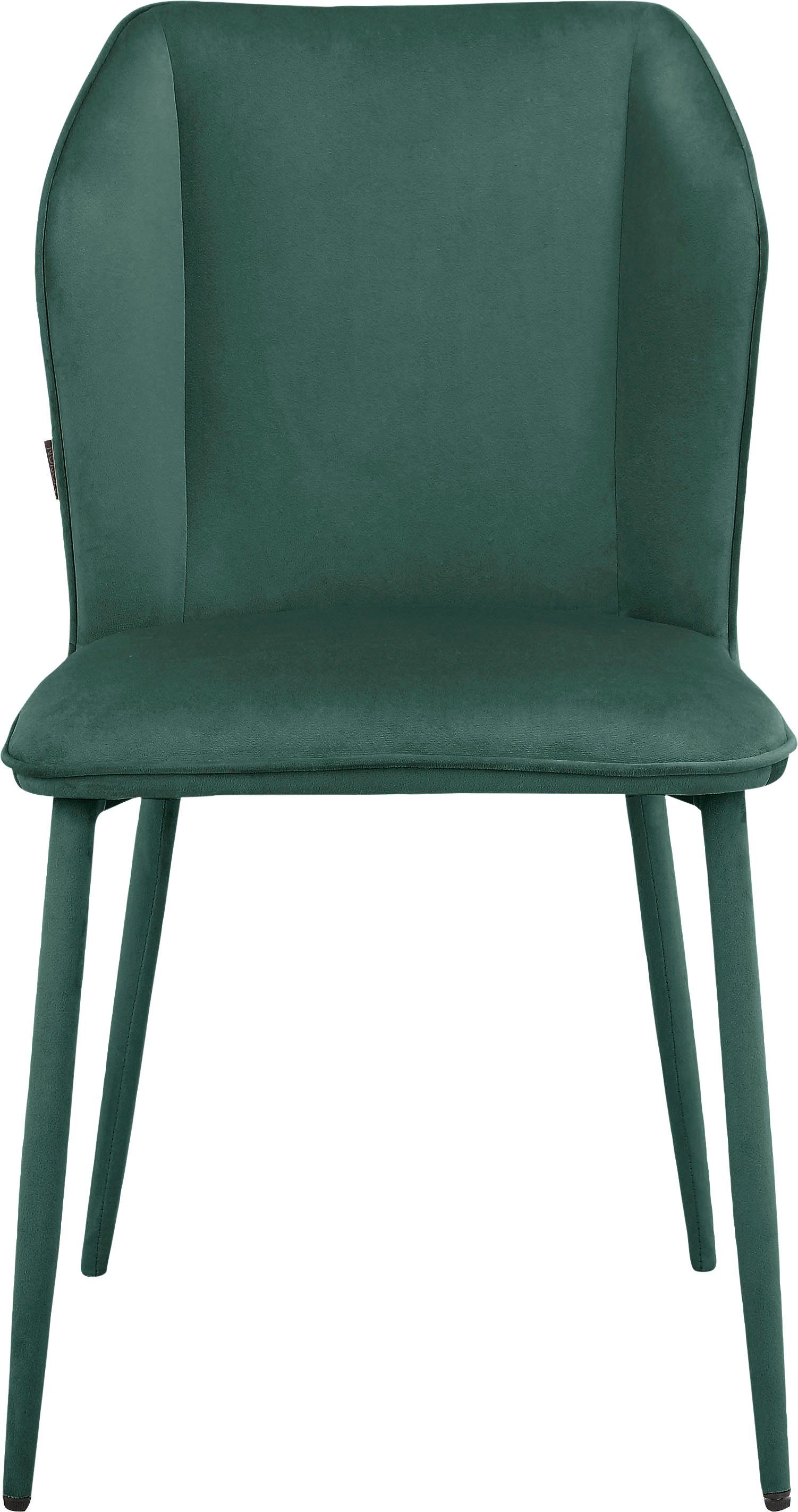 cm INOSIGN mit dunkelgrün gepolstert, und Velourstoff, in Sitzhöhe Sitz 49 Koa Rücken St), (2 Esszimmerstuhl