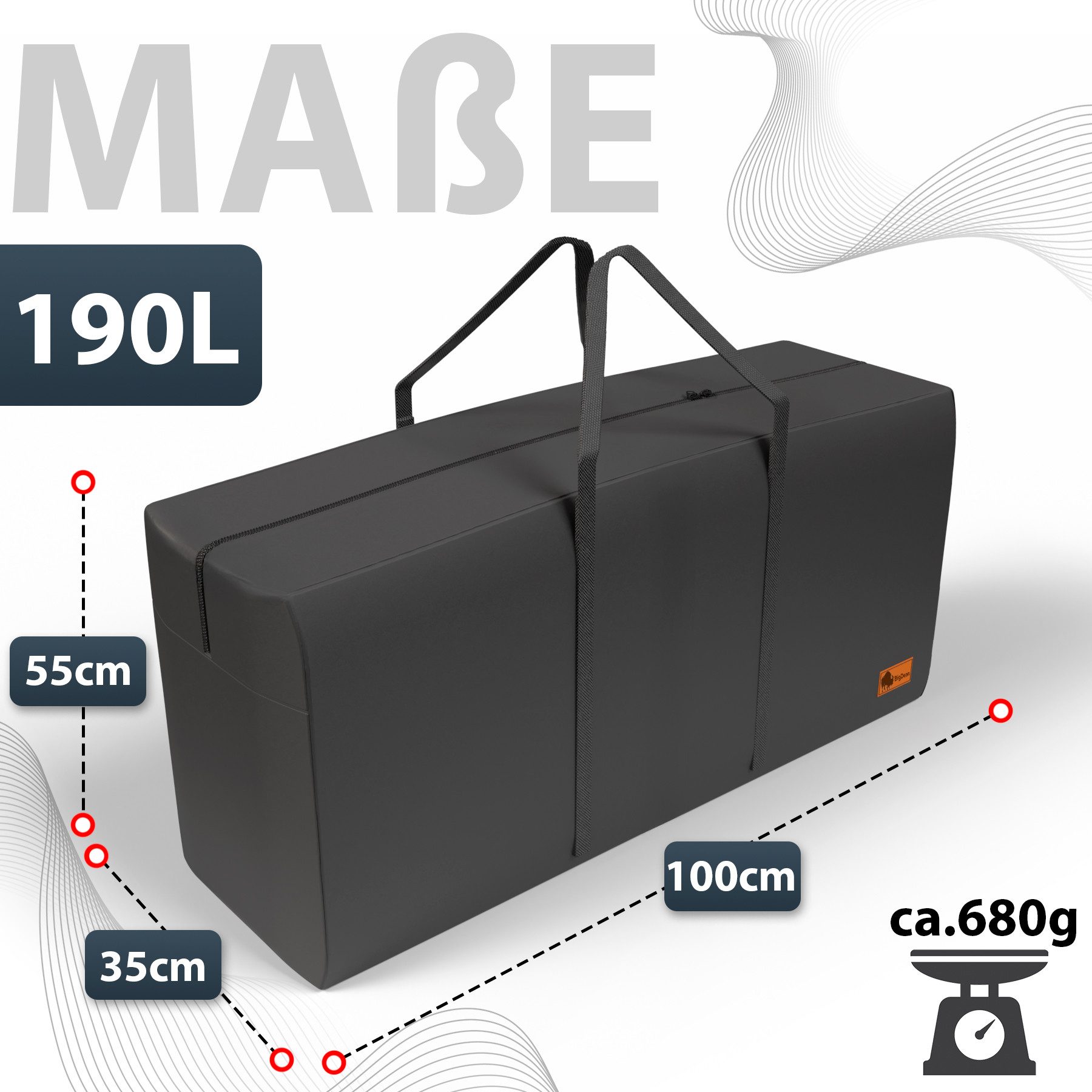 BigDean Aufbewahrungstasche 2 Stück Große Aufbewahrungstaschen 100x55x35 cm (2-tlg., Aufbewahrungstasche/n), Robust, Langlebig, Transport, Lagerung, Faltbar, Pl – Bild 3 von 5