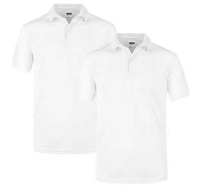 James & Nicholson Poloshirt Herren Basic Poloshirt für Sublimationsdruck (Doppelpack, 2 Stück) Struktur Jersey-"bird eye"