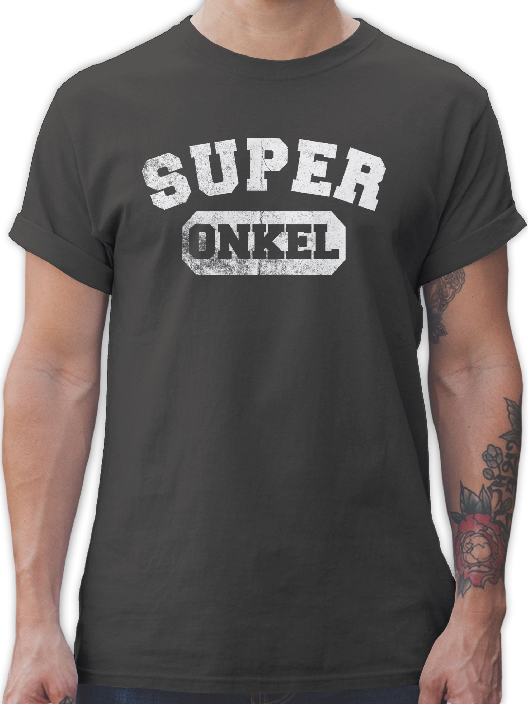 Shirtracer T-Shirt Super Onkel Vintage Bruder und Onkel Geschenk 1 Dunkelgrau