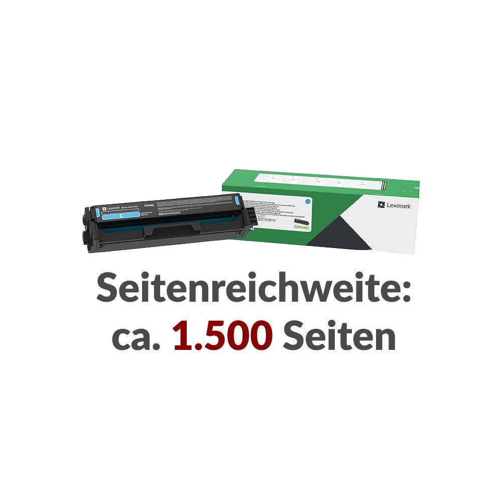 Lexmark Lexmark C3220C0 Cyan Toner. Farblaserdrucker, (Laser, Innovatives 'schüttelfreies' Drucksystem)