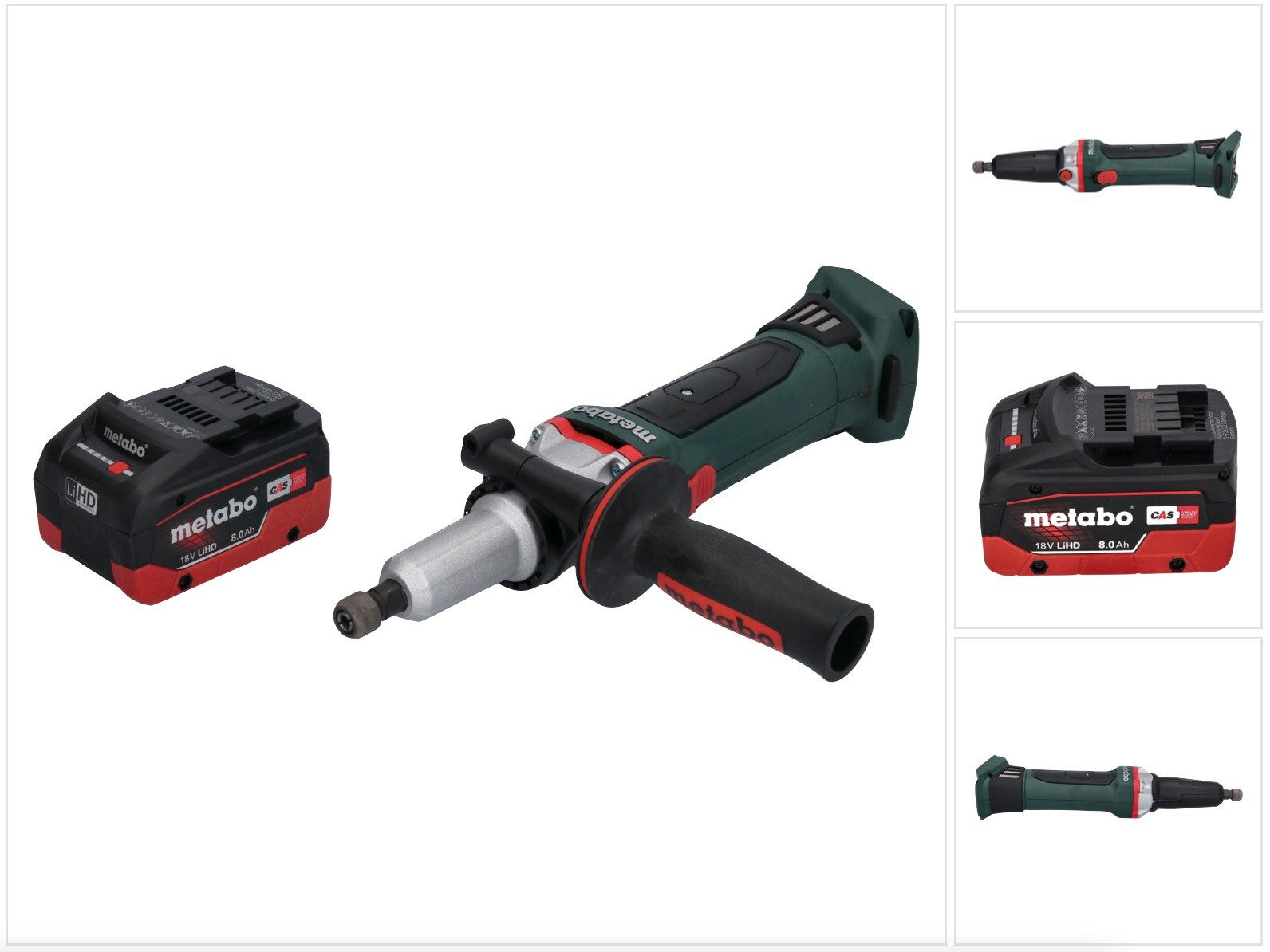 metabo Akku-Geradschleifer GA 18 LTX G Akku Geradschleifer 18 V 6 mm + 1x Akku 8,0 Ah - ohne Lad