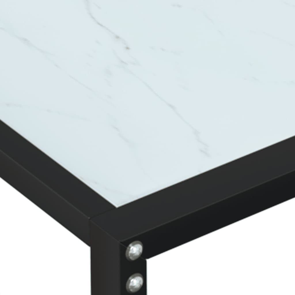 furnicato Beistelltisch cm (1-St) Weiß Konsolentisch Marmor-Optik Hartglas 160x35x75,5