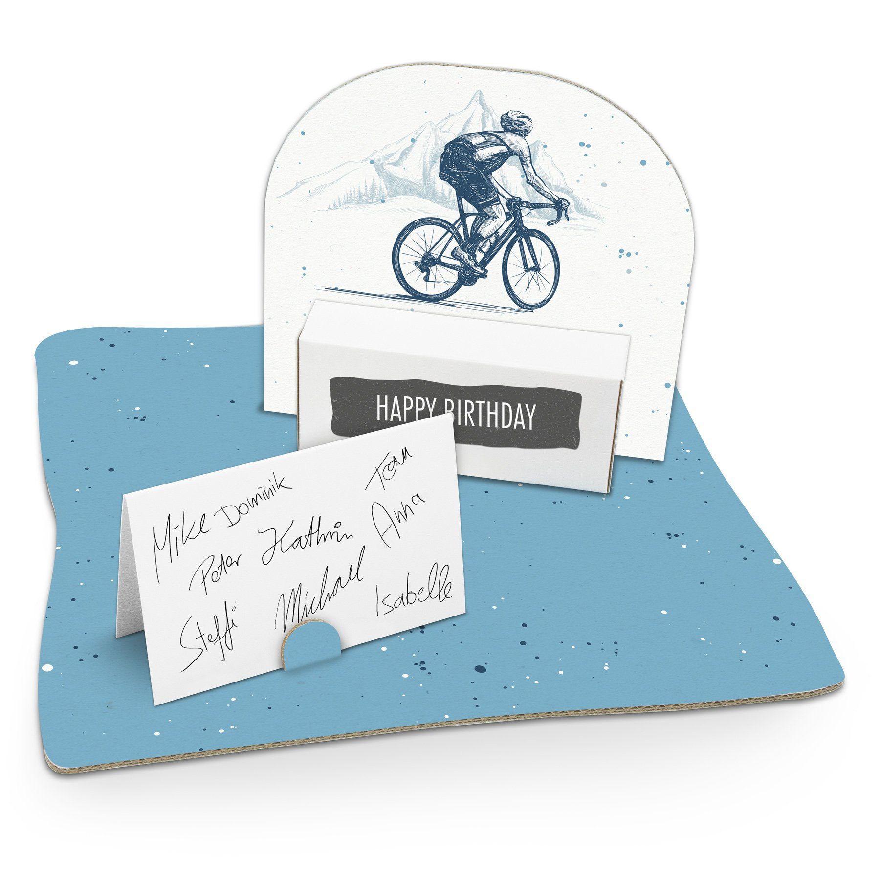 Geldgeschenkverpackung itenga Fahrrad (Motiv Zeichnung Grußkarten Bodenplatt itenga 148)