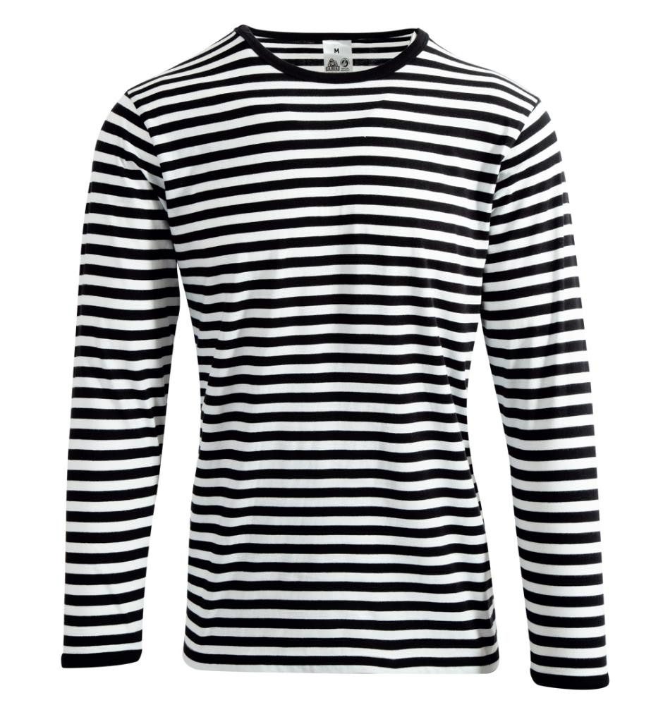 Fries Kostüm Ringelpulli schwarz weiß