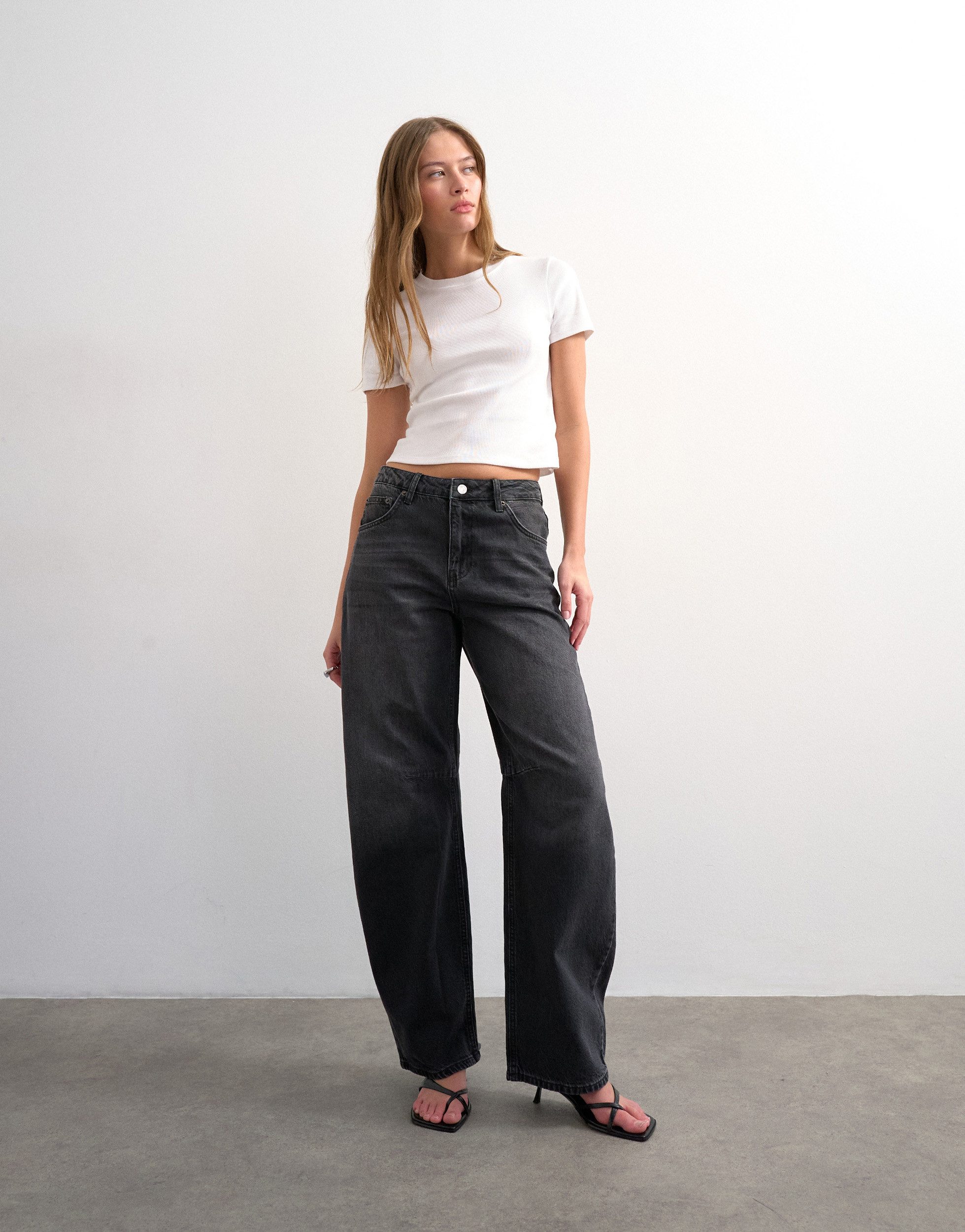 TOPSHOP Weite Jeans TSBARREL HR DENIM JEANS BLW NOOS Baumwolle, barrel fit, high waist – Bild 4 von 5