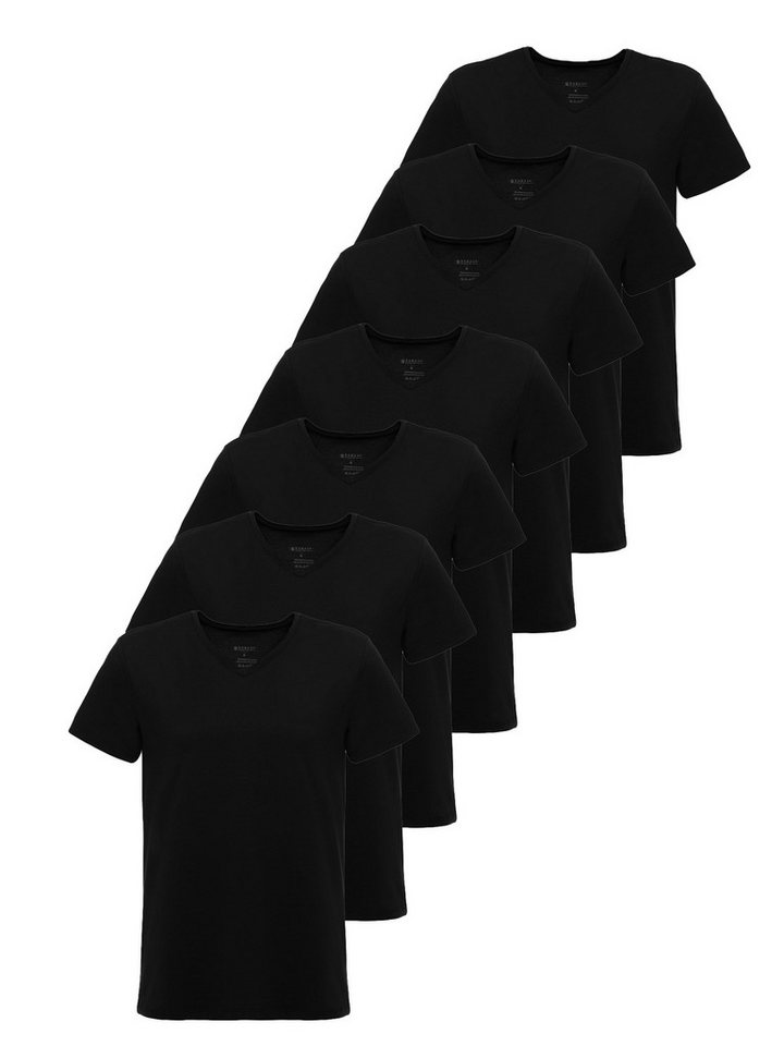 Tazzio T-Shirt E107 (Packung, 7-tlg., 7er-Pack) Herren Basic V-Ausschnitt