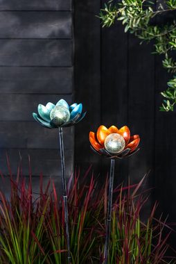 Dehner LED Solarleuchte Solarstab Lotus, Ø 22 cm, Höhe 101 cm, Kaltweiß, Warmweiß