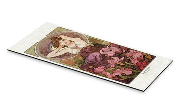 Posterlounge Alu-Dibond-Druck Alfons Mucha, The Precious Stones - Amethyst, Wohnzimmer Malerei