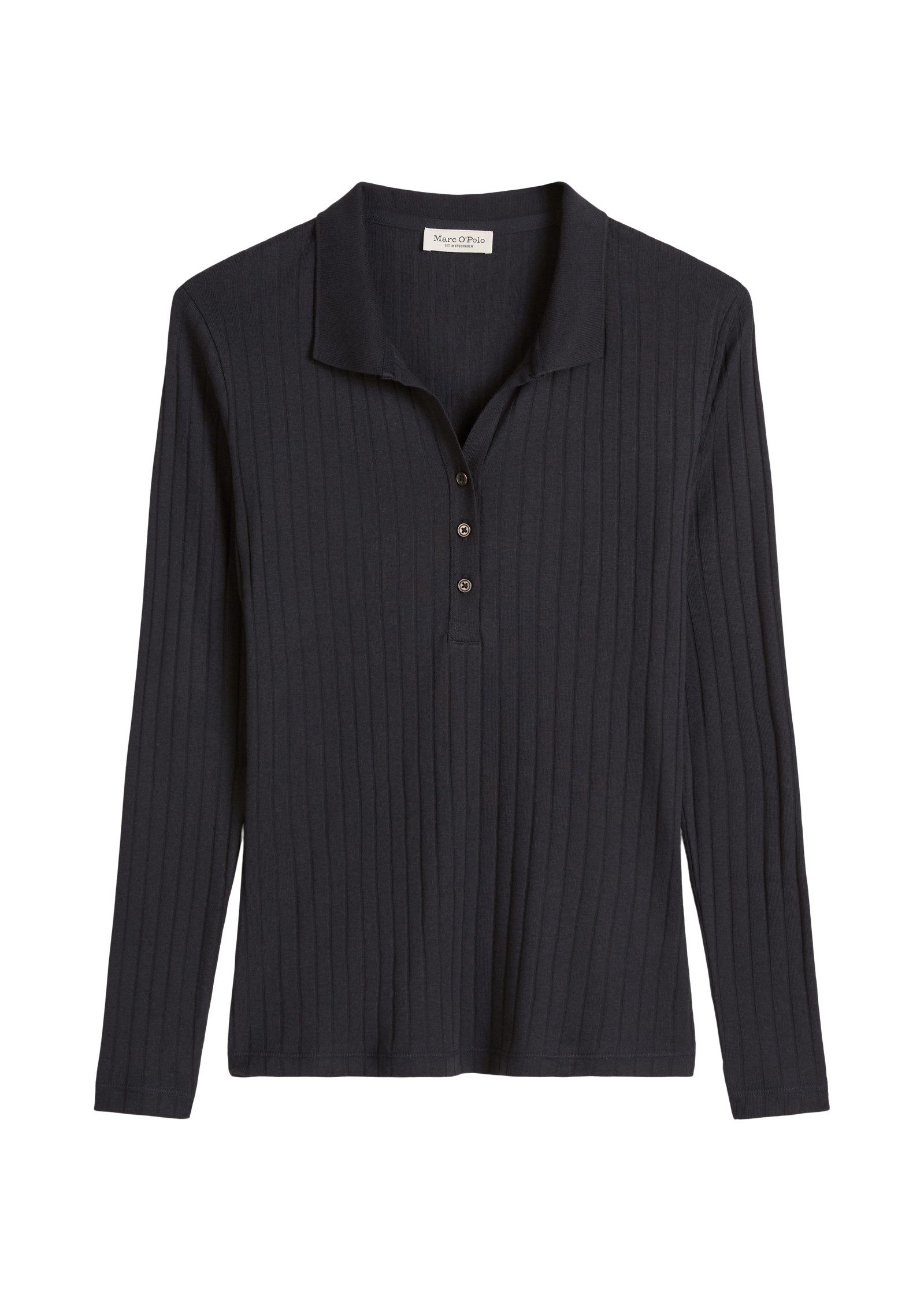 Langarm-Poloshirt aus Organic-Cotton-Modal-Mix