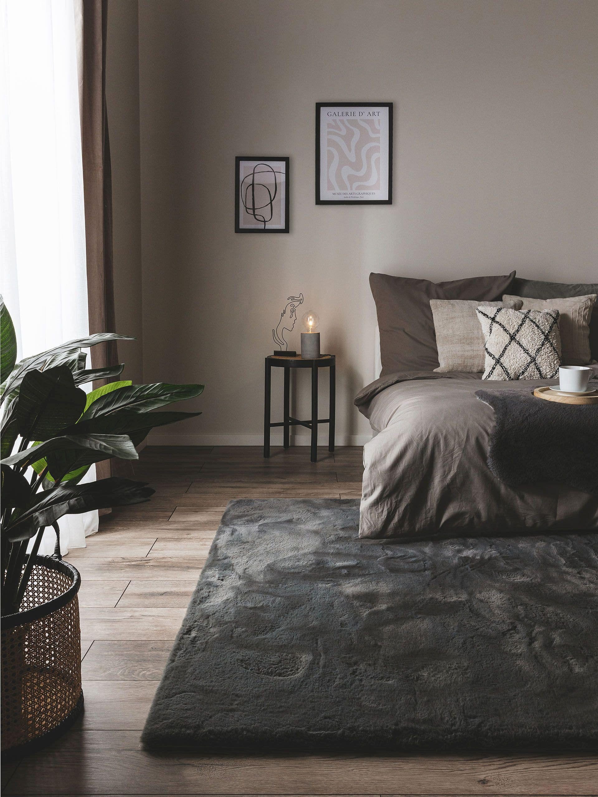 benuta Fellteppich Dave, rechteckig, Höhe: 21 mm, Kunstfaser, Berber, Ethno-Style, Wohnzimmer