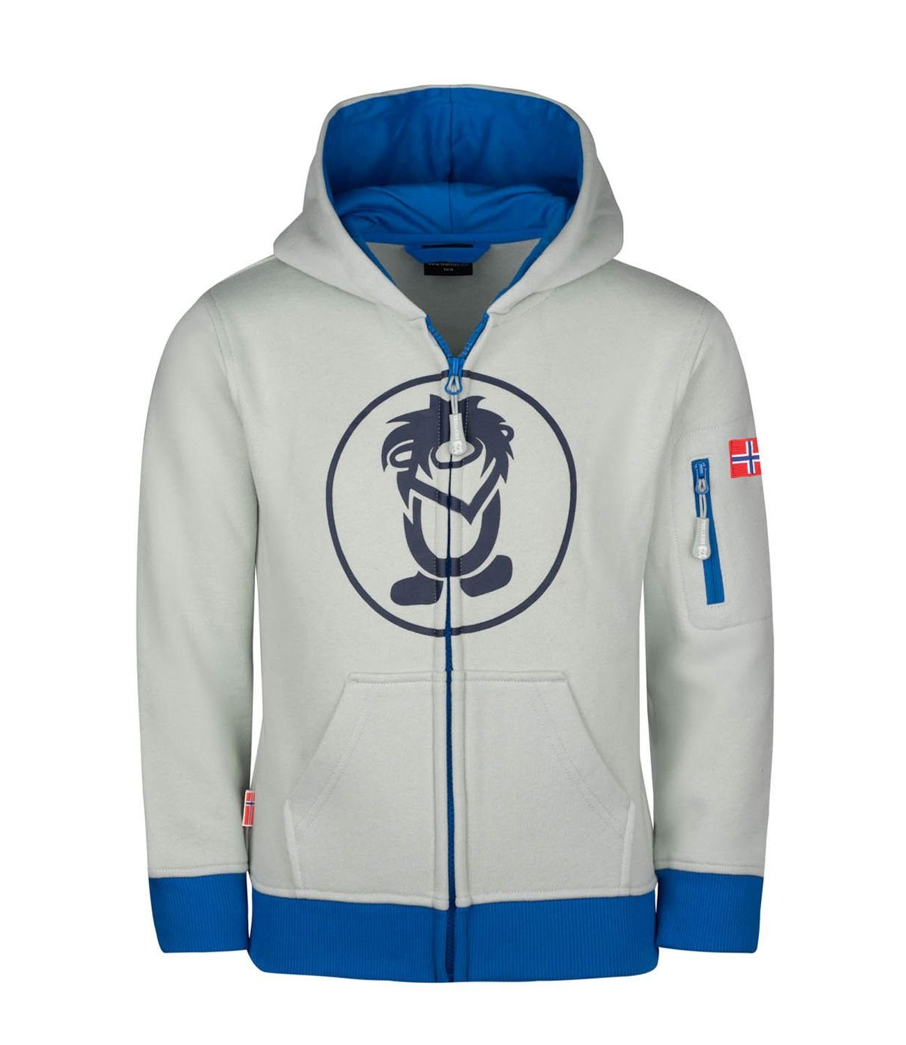 TROLLKIDS Hoodie Sortland Wolkengrau/Leuchtendes Blau