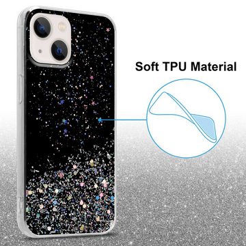 Cadorabo Handyhülle Apple iPhone 14 Apple iPhone 14, Flexible TPU Silikon Handy Schutzhülle - Hülle - mit Glitzer