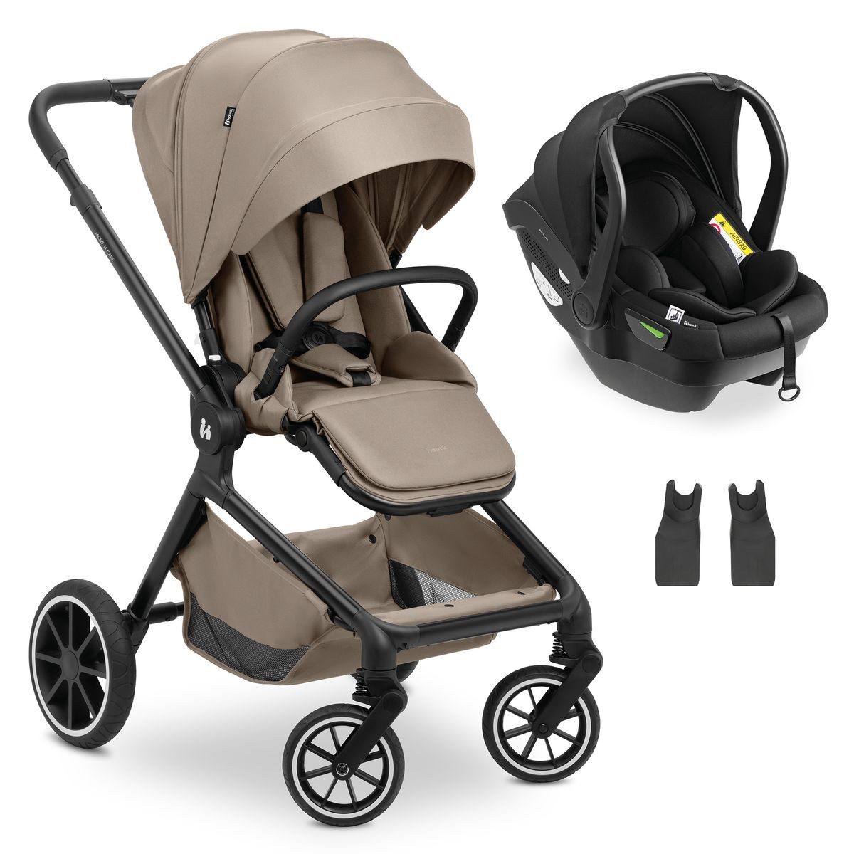 Hauck Sportbuggy Move N Care 2in1 Travel Set - Mocha, Sportwagen mit Liegefunktion inkl. Babyschale & Adapter bis 22 kg