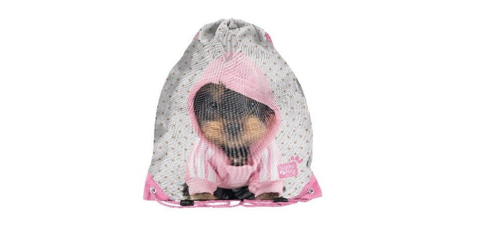 GOLDKIDS Turnbeutel Kordelzugbeutel - Kordelzug String Schwimmbeutel Kordelzug, (Rucksack Streifen für Fitnessstudio, 1-tlg., Schwimmen Schuhbeutel), - Hund Motiv -38 x 34 cm