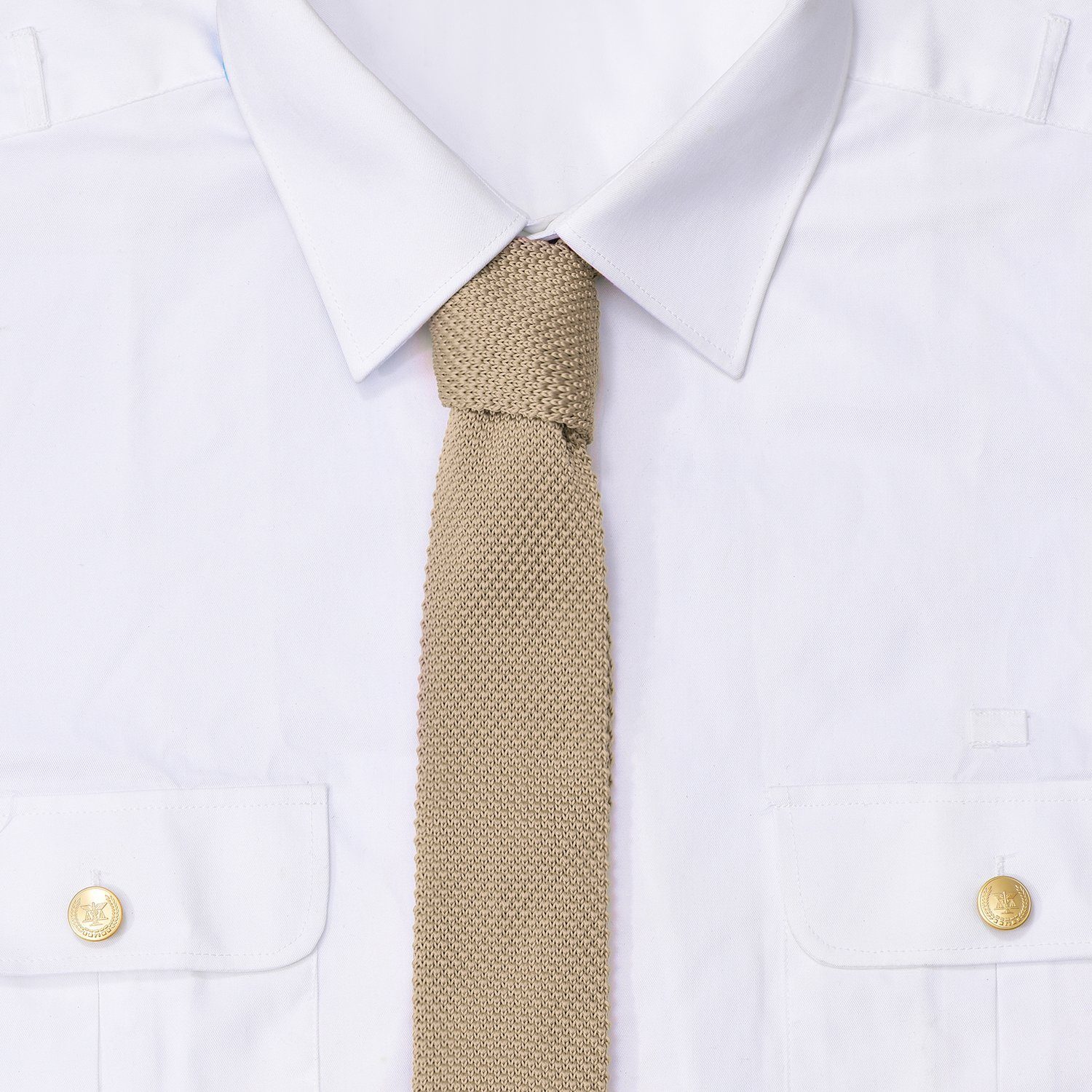 DonDon Krawatte schmale cm Wollkrawatte oder festliche Strickkrawatte, 1-St) Krawatte Veranstaltungen 5 Retro-Look, für beige (Packung, Büro