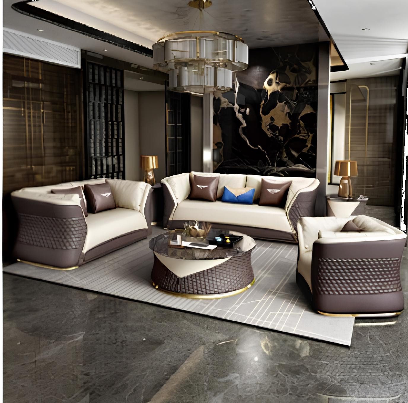 Xlmoebel Polstergarnitur Hochwertige Möbel Wohnlandschaft Sofa Sitzgarnitur Polstermöbel 3+2+1, (Sofagarnitur 3+2+1 Sitzer + Couchtisch), Hergestellt in Europa