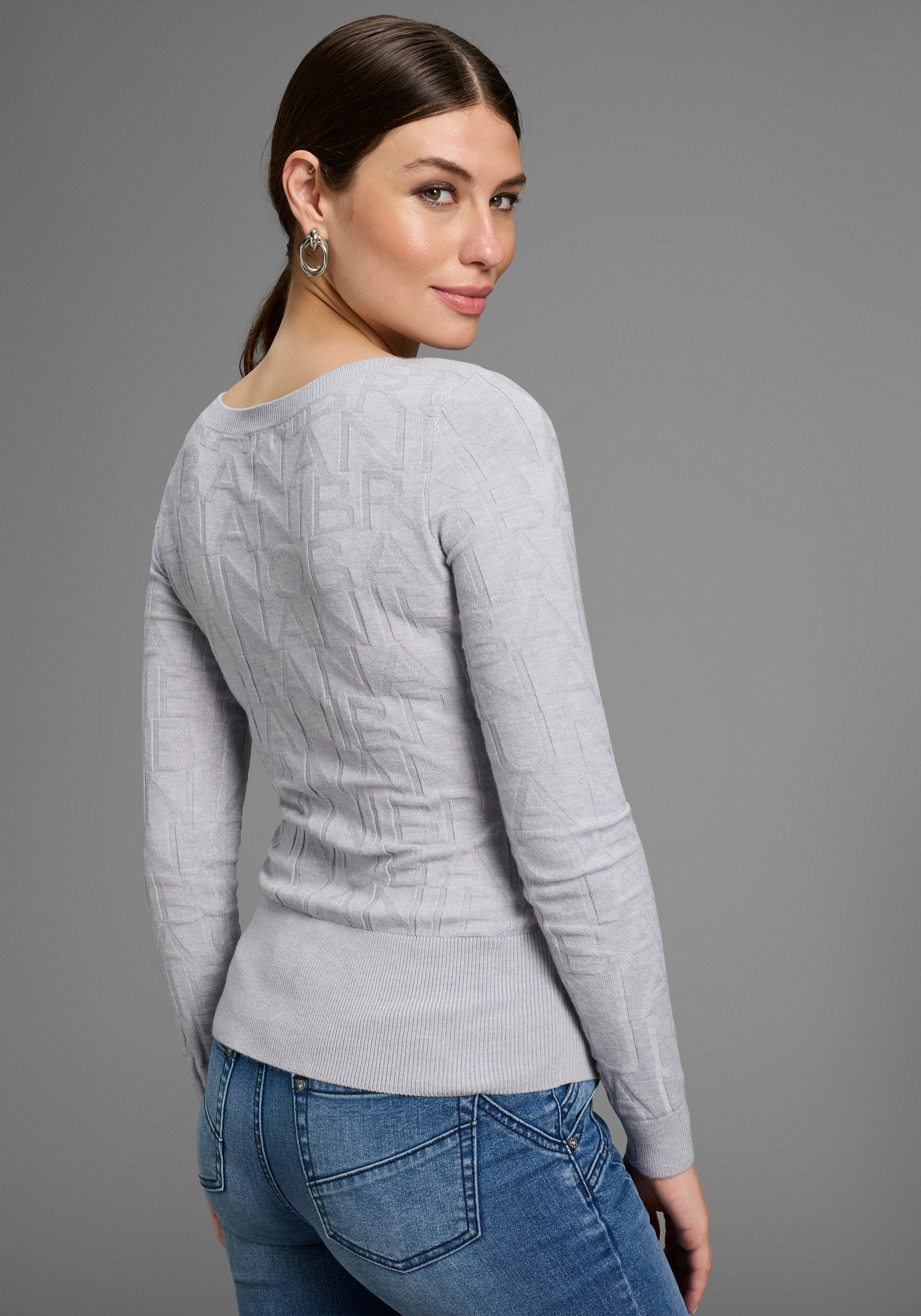 Bruno Banani Strickpullover mit Marken-Strickmuster - günstig online kaufen
