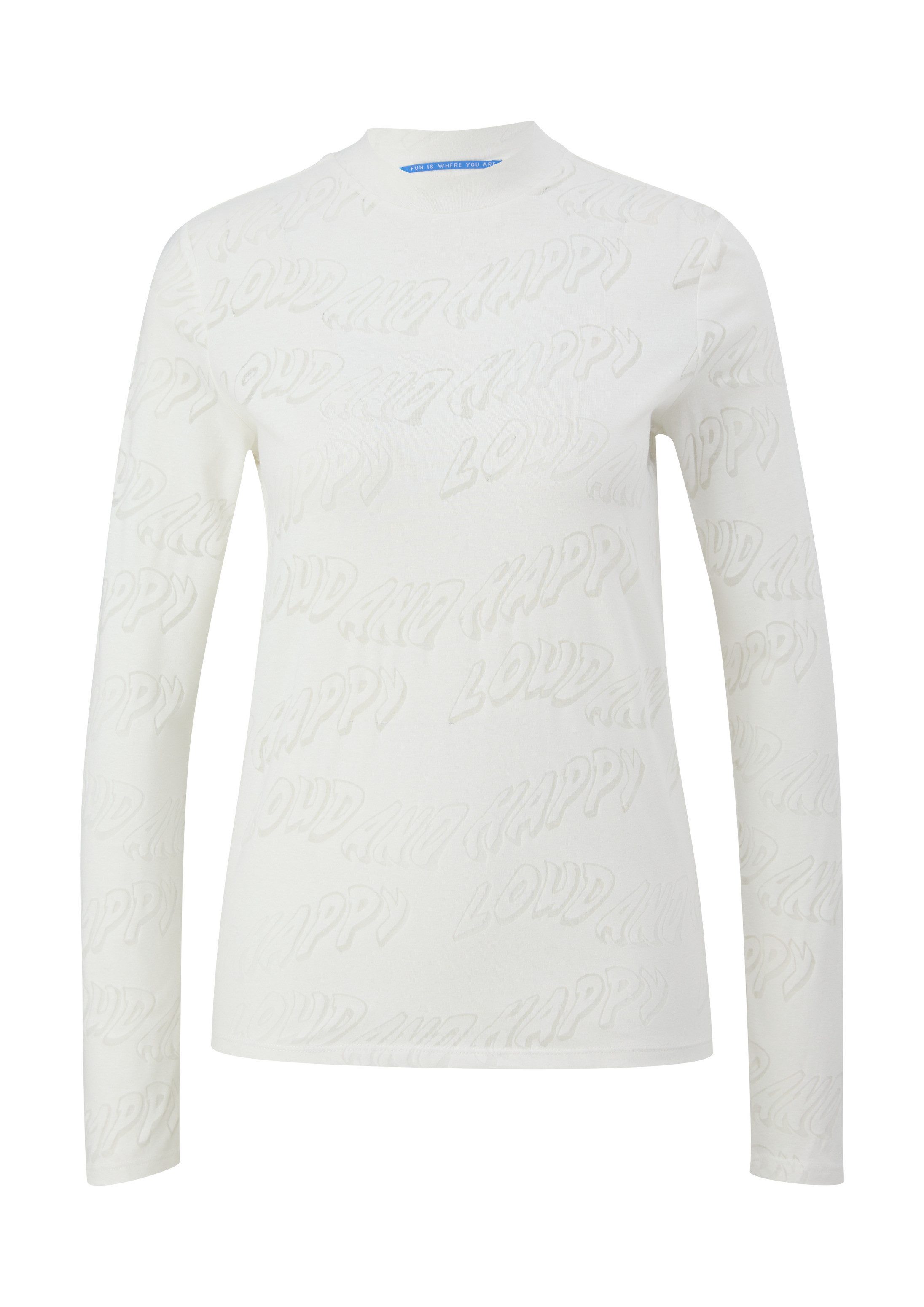 QS Langarmshirt T-Shirt Longsleeve mit Ausbrennermuster – Bild 2 von 5