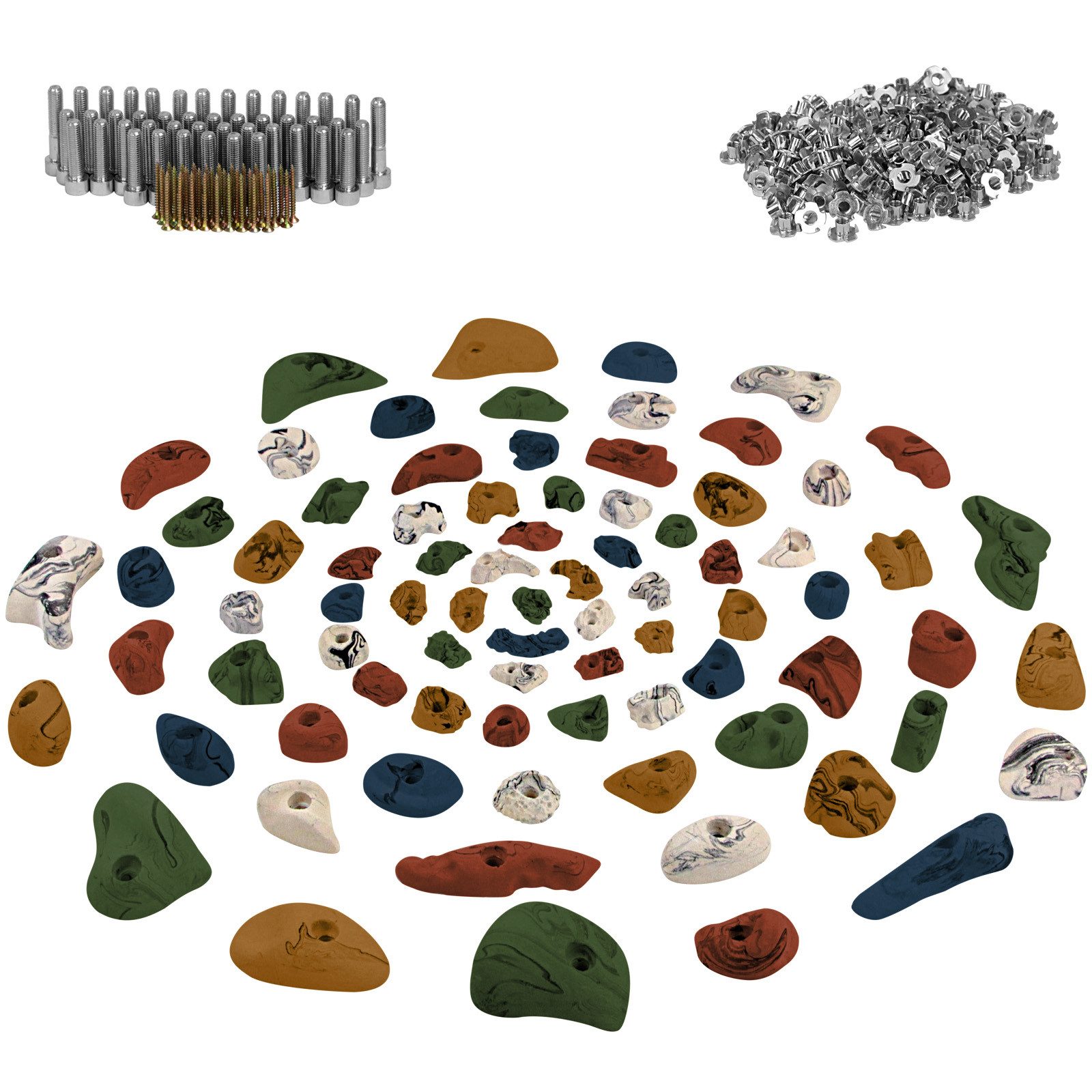 Klettergriff ALPIDEX 80 Klettergriffe inklusive Schrauben und 250 Einschlagmuttern