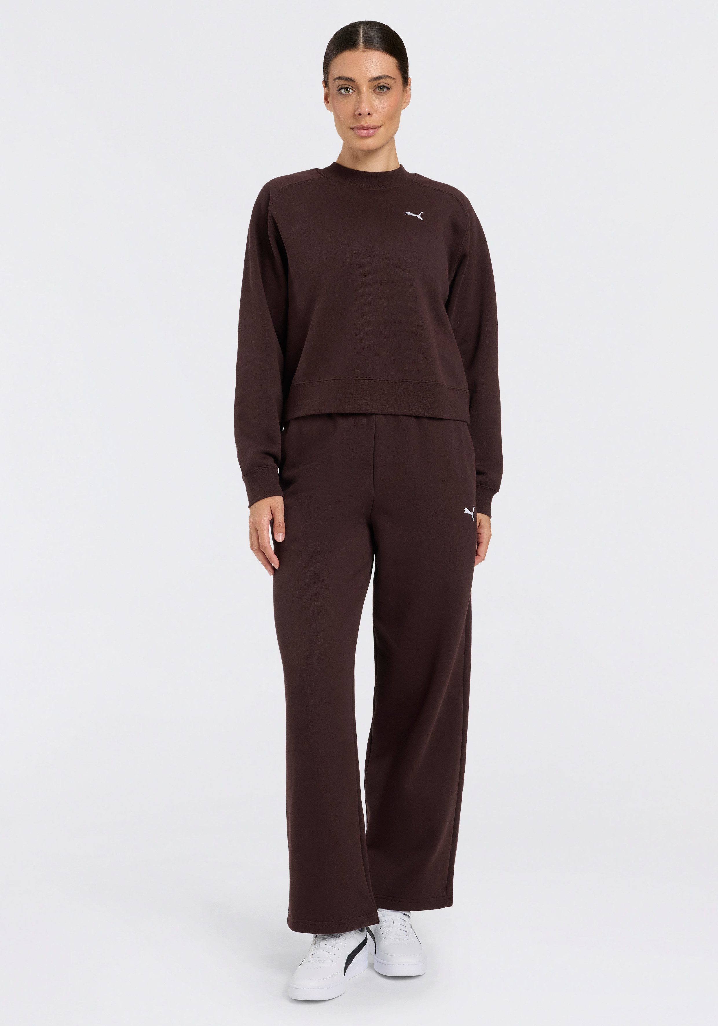 PUMA Trainingsanzug LOUNGEWEAR STANDARD SWEAT SUITT FL CL (2-tlg), zweiteiliges Set, mit Langarm-Oberteil, aus Baumwolle und Polyester – Bild 4 von 5