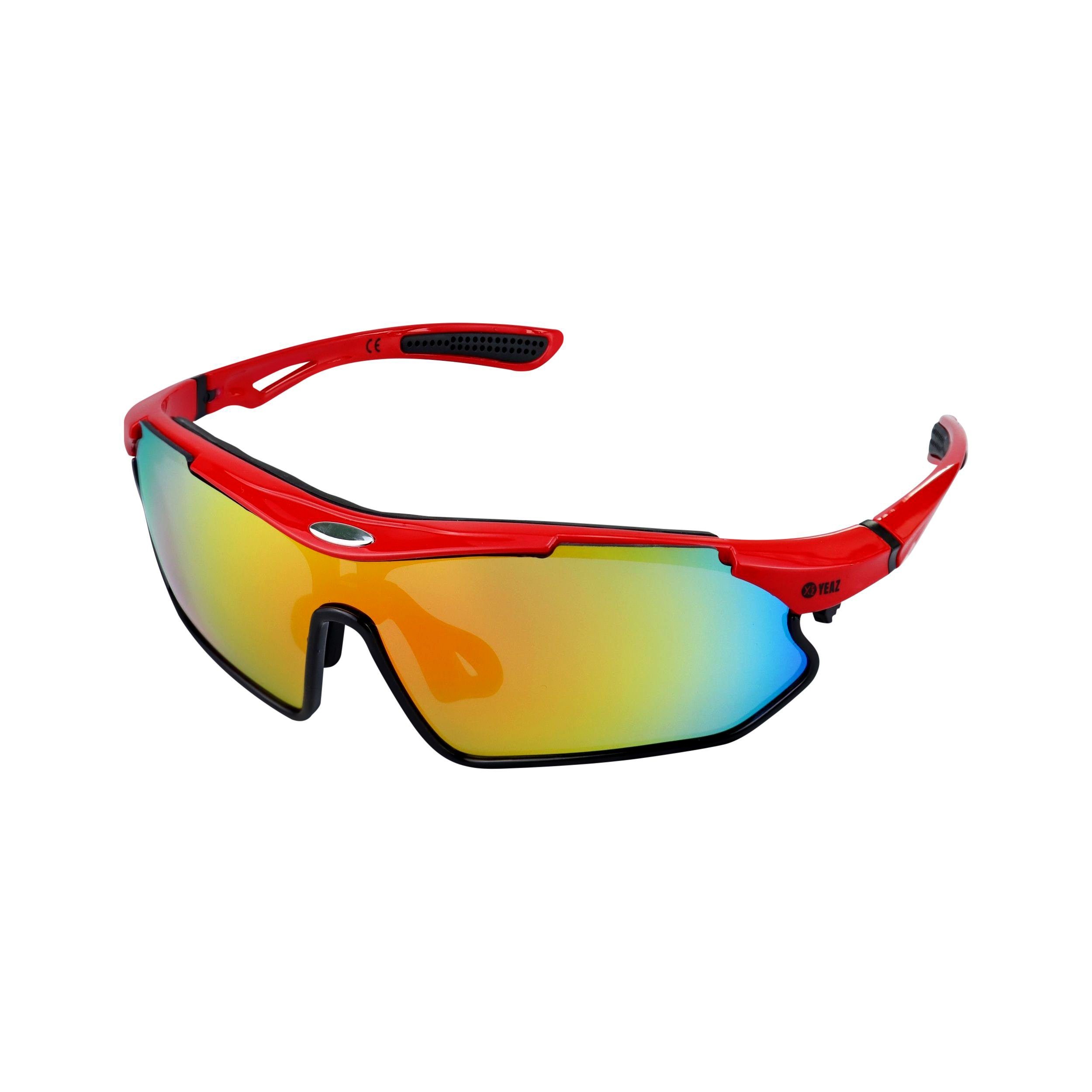 YEAZ Sportbrille SUNRAY sport-sonnenbrille rot/schwarz/rot, Sport-Sonnenbrille rot/schwarz/rot