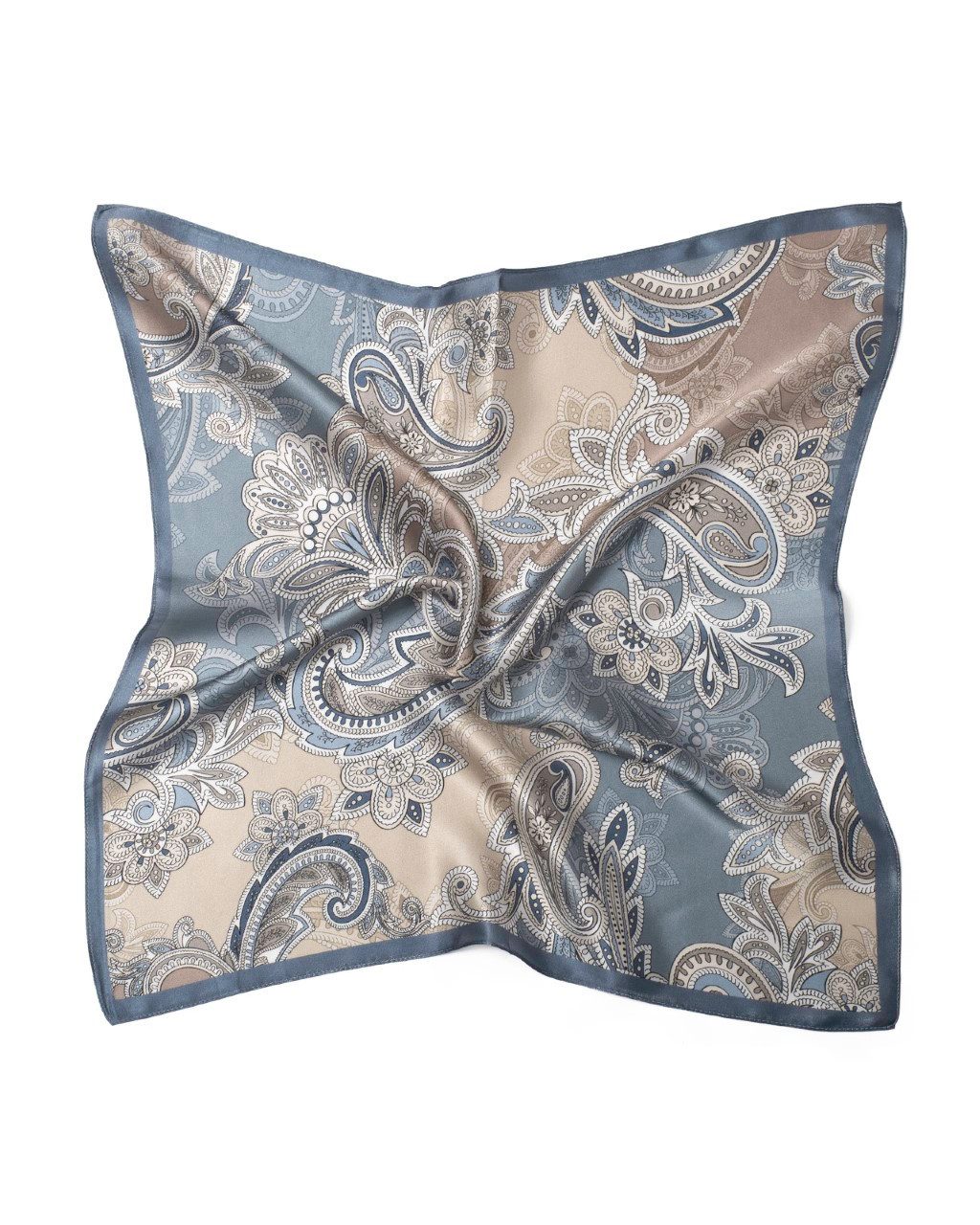 MayTree Seidentuch Seidentuch quadratisch Paisley 53x53 hellblau taupe, (St günstig online kaufen