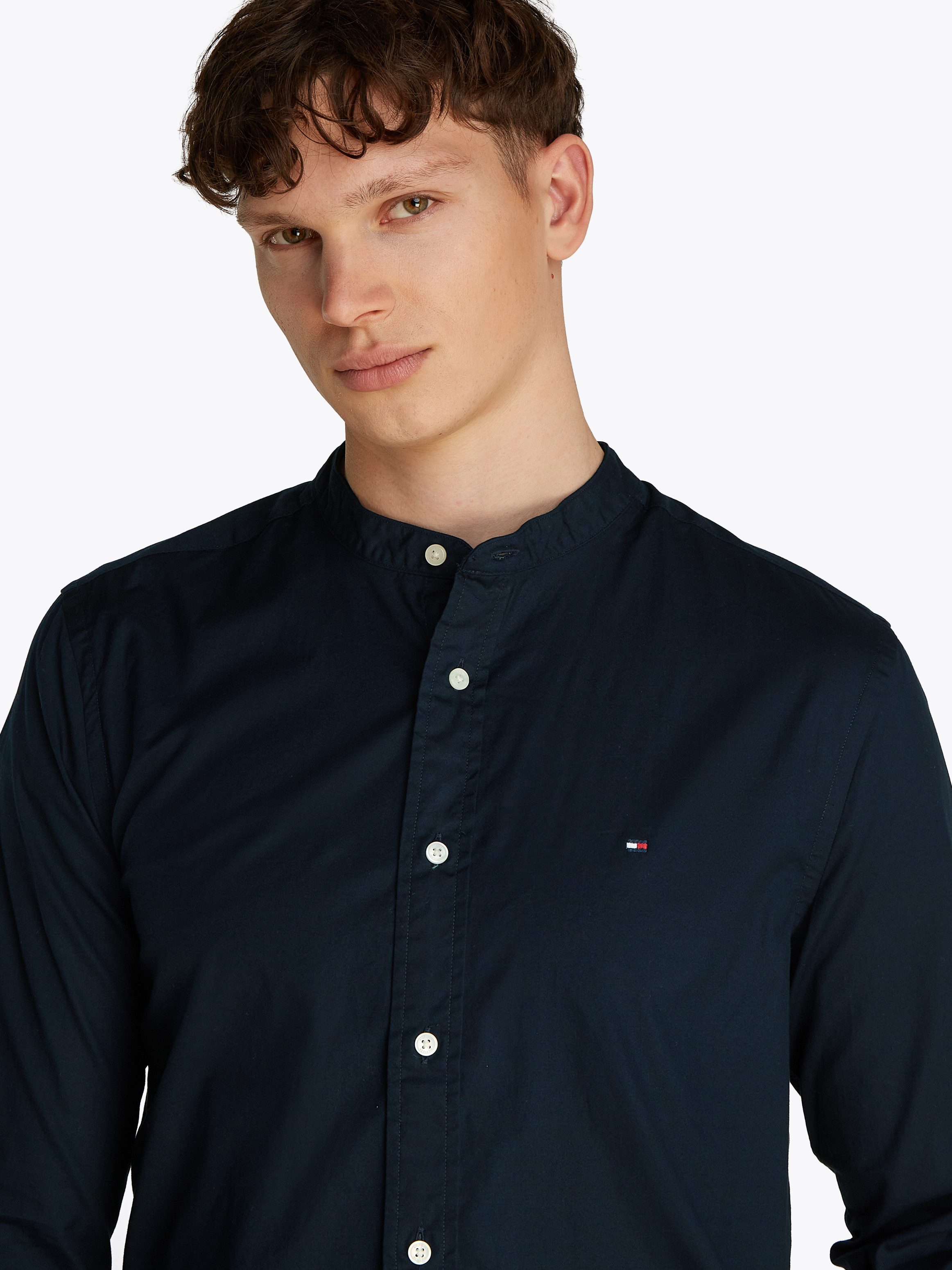 Tommy Hilfiger Langarmhemd FLEX POPLIN SOLID MAO Regular Fit SHIRT günstig online kaufen