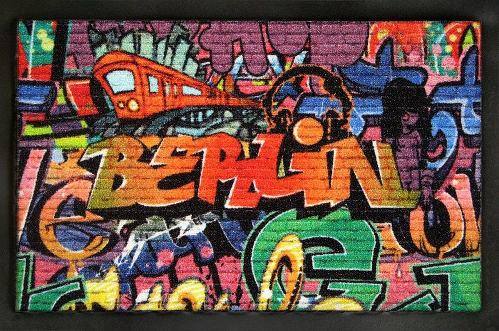 Fußmatte Rockbites - Fußmatte "Berlin - Graffiti" Türmatte Fußabstreifer, Rockbites
