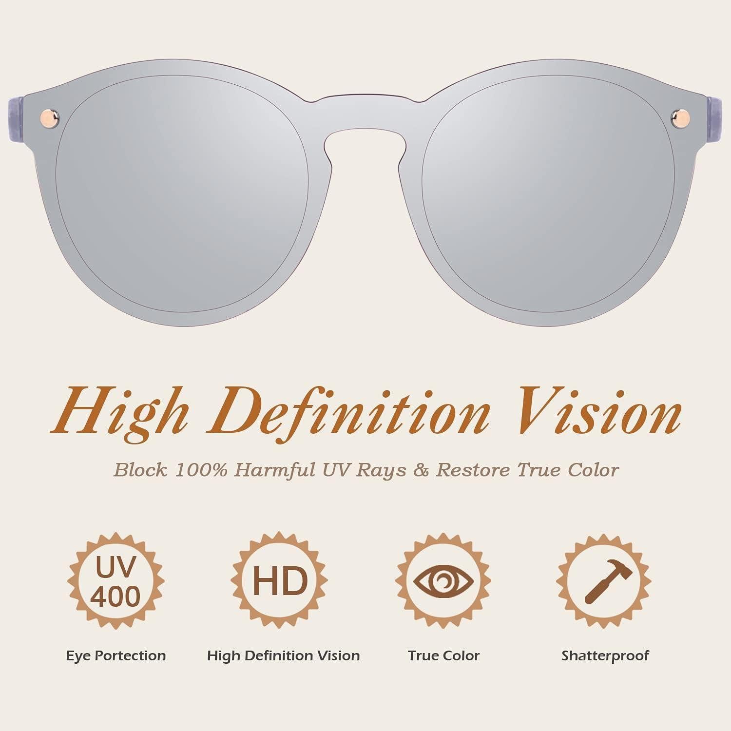 LuxusKollektion Sonnenbrille Sonnenbrille Damen Herren verspiegelt rund UV400 silber Silber Silber
