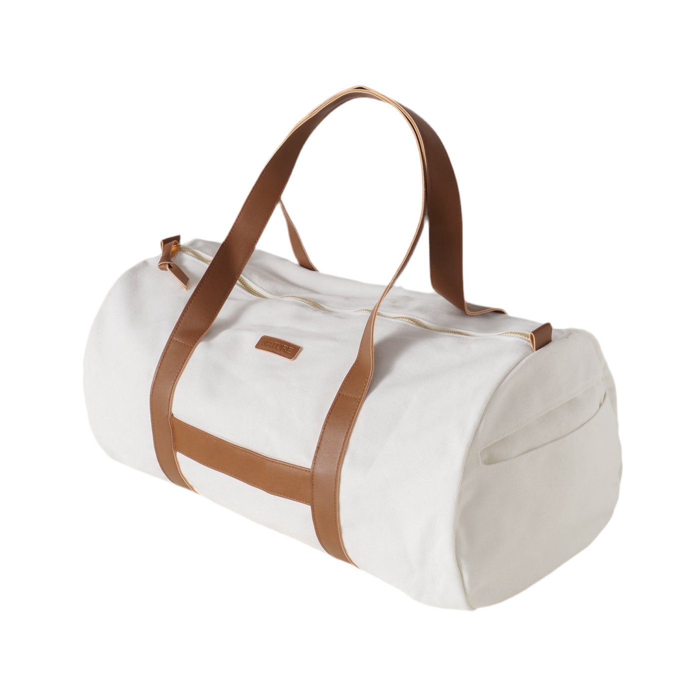 MF Reisetasche Reisetasche Malta Travel Cremeweiß Braun 50cm (1-tlg)