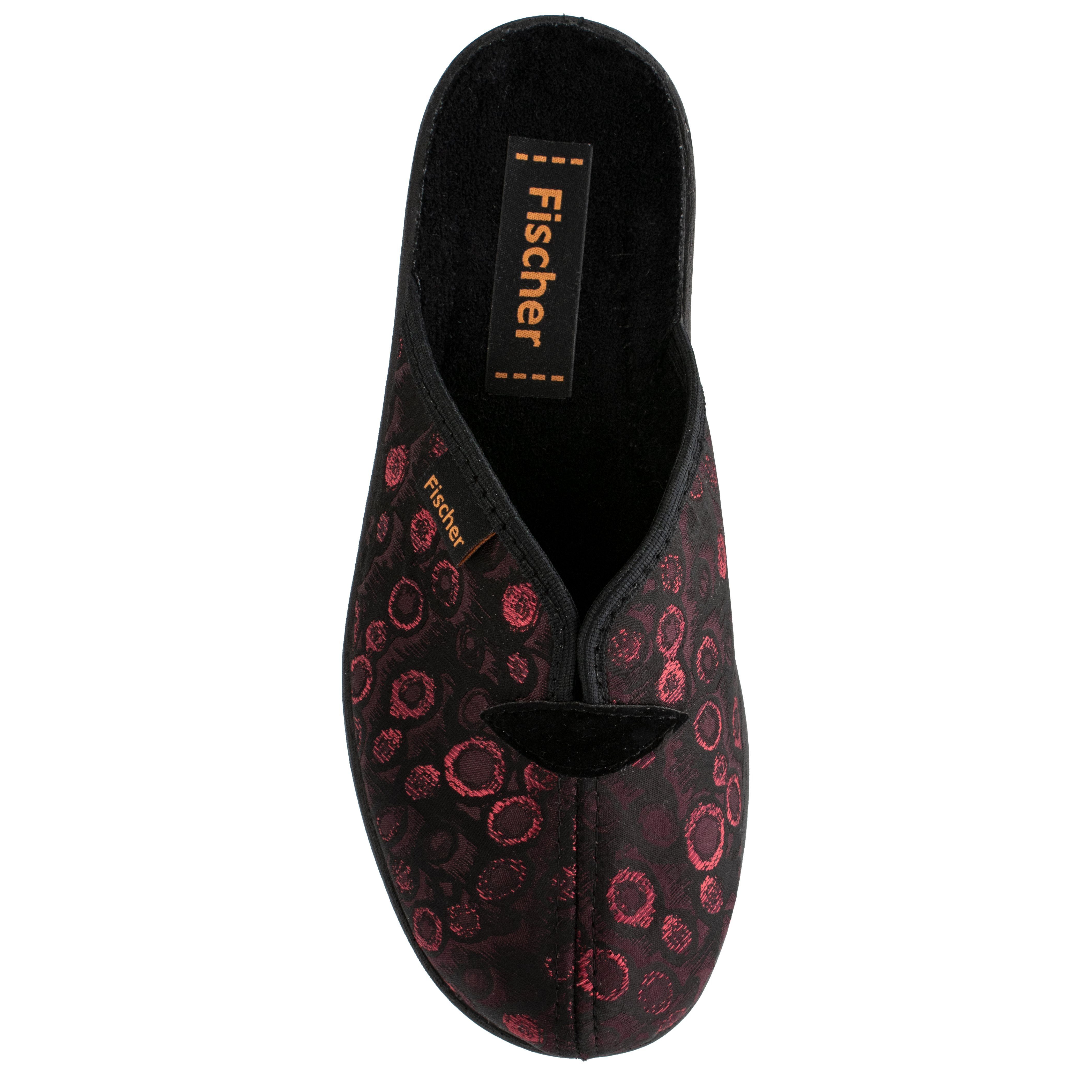 Fischer-Markenschuh Dora Pantoffel mit Frotteefutter, Weite H, V-Schnitt