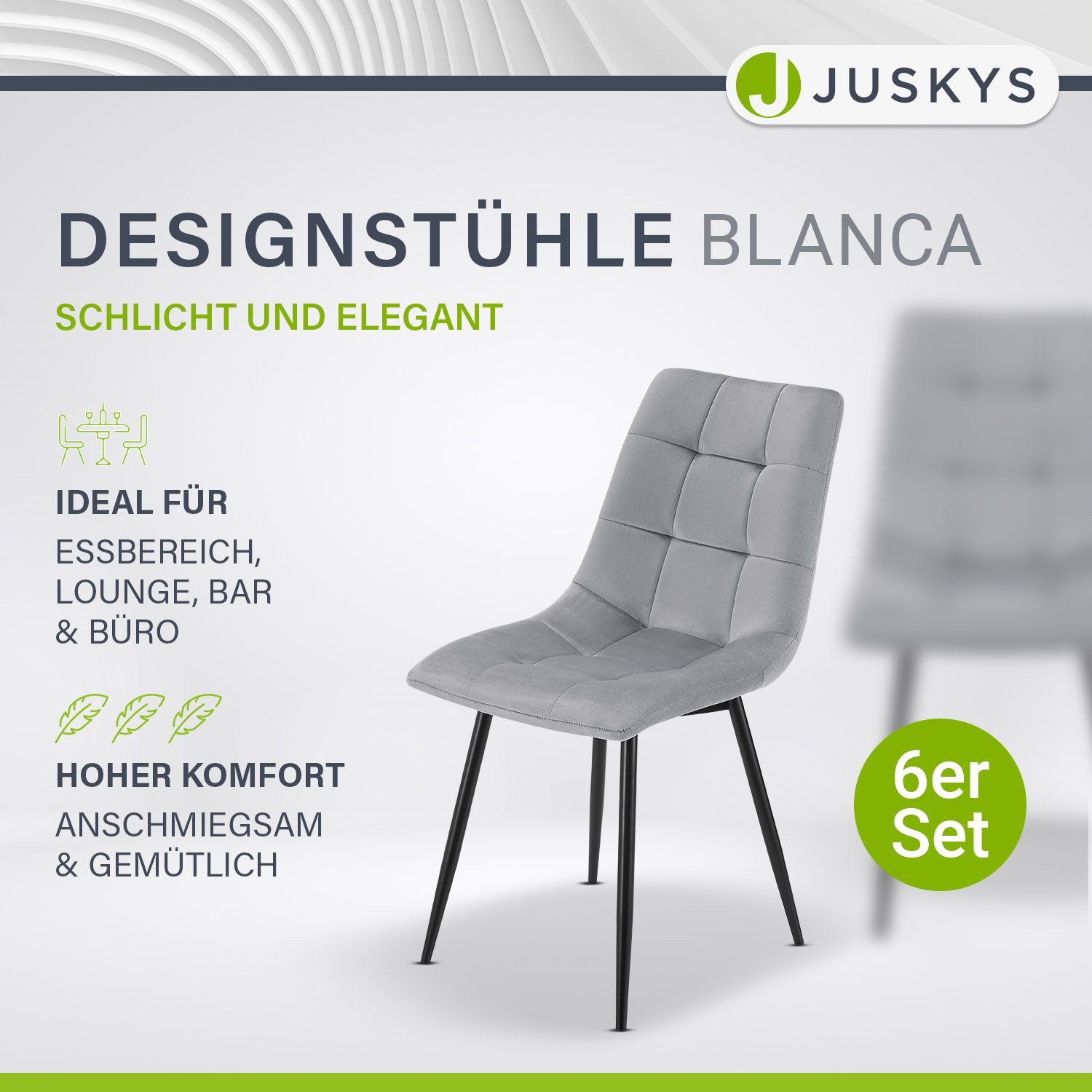 Juskys Esszimmerstuhl Blanca (6 St), bequeme günstig online kaufen