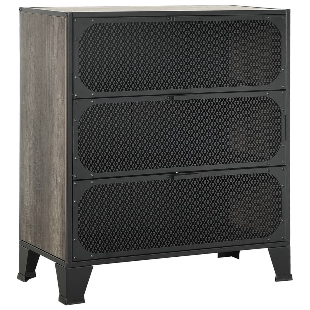Container Aufbewahrungsschrank Grau 72 x 36 x 82 cm mit Metall und MDF
