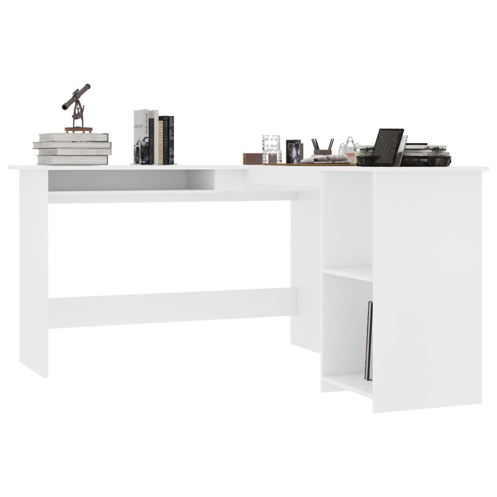 120x140x75 | Weiß Weiß L-Form Schreibtisch Weiß cm in vidaXL Holzwerkstoff Eckschreibtisch
