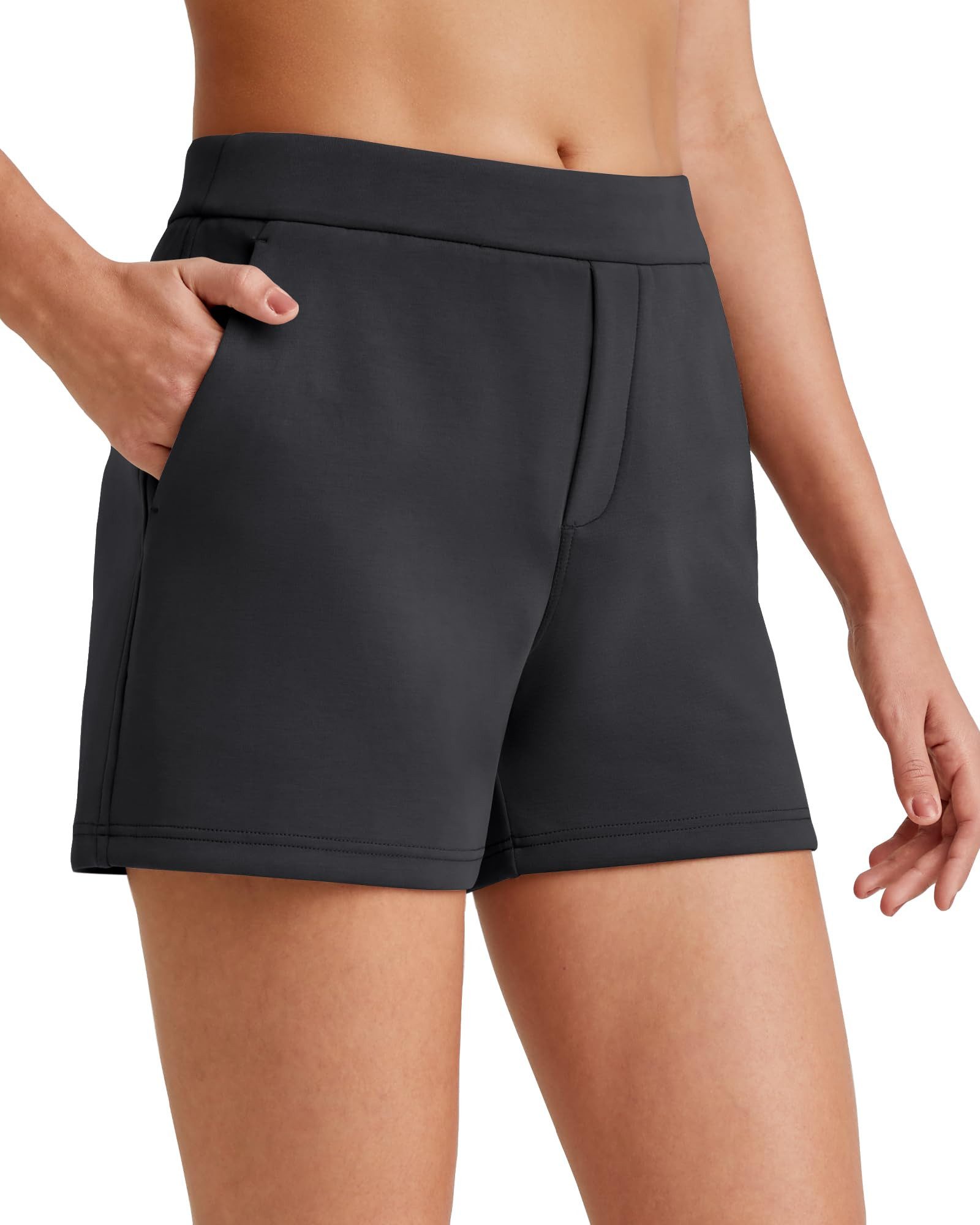 G4Free Laufshorts G4Free Damen Sportshorts, 4'', hohe Taille, Workout-Laufshorts Sommer-Freizeitshorts mit Taschen