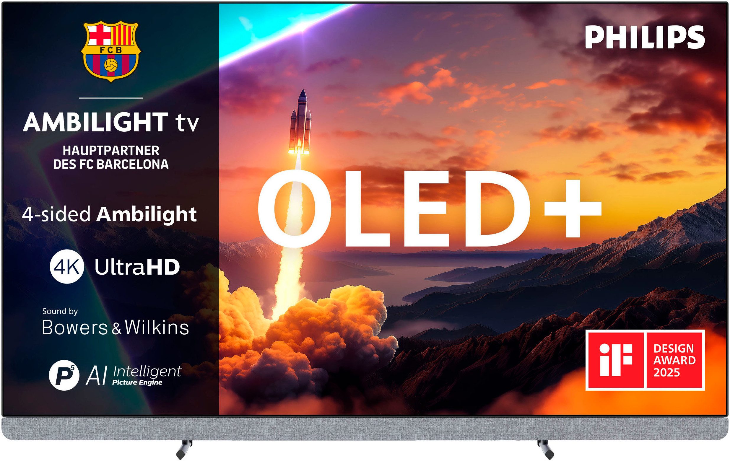 Philips OLED910 4K OLED+ Ambilight TV mit 77 Zoll (196 cm, 77OLED910/12, Bowers & Wilkins-Sound, Dolby Vision, HDR10+, Dolby Atmos, 144Hz, Google TV)