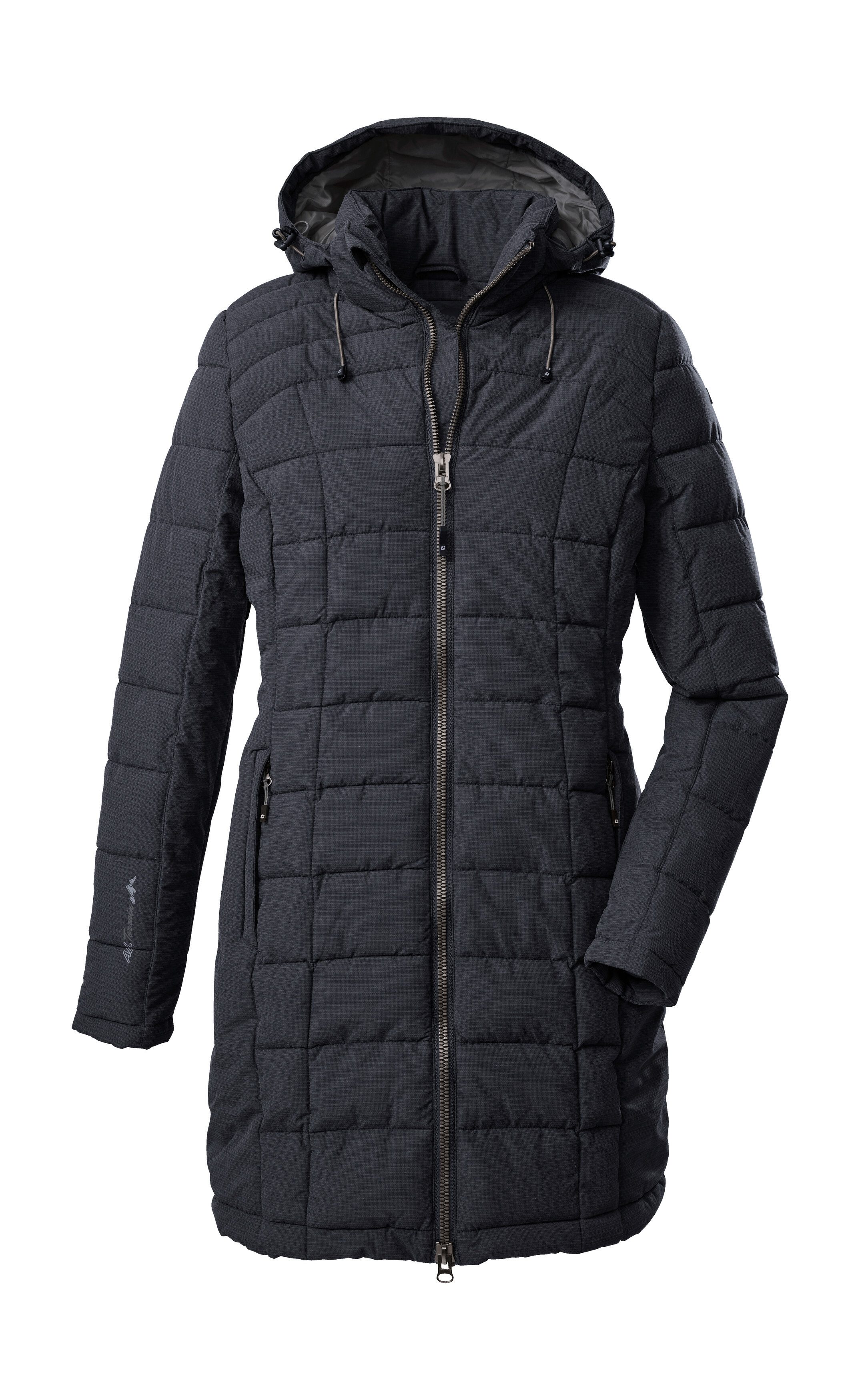 WMN Quilted PRK schwarz Killtec Steppmantel Skane